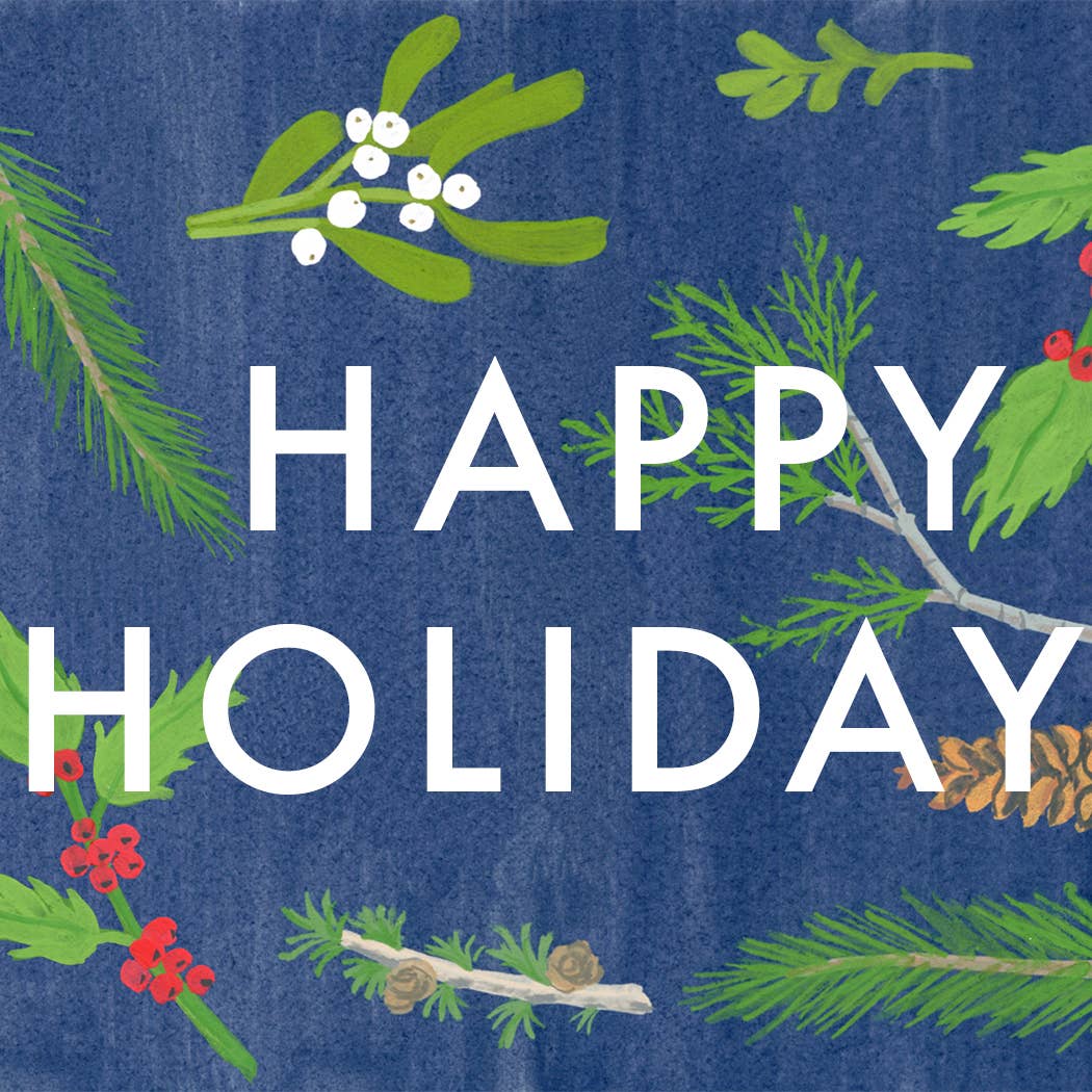 Happy Holiday Sprigs Notecard Set of 6