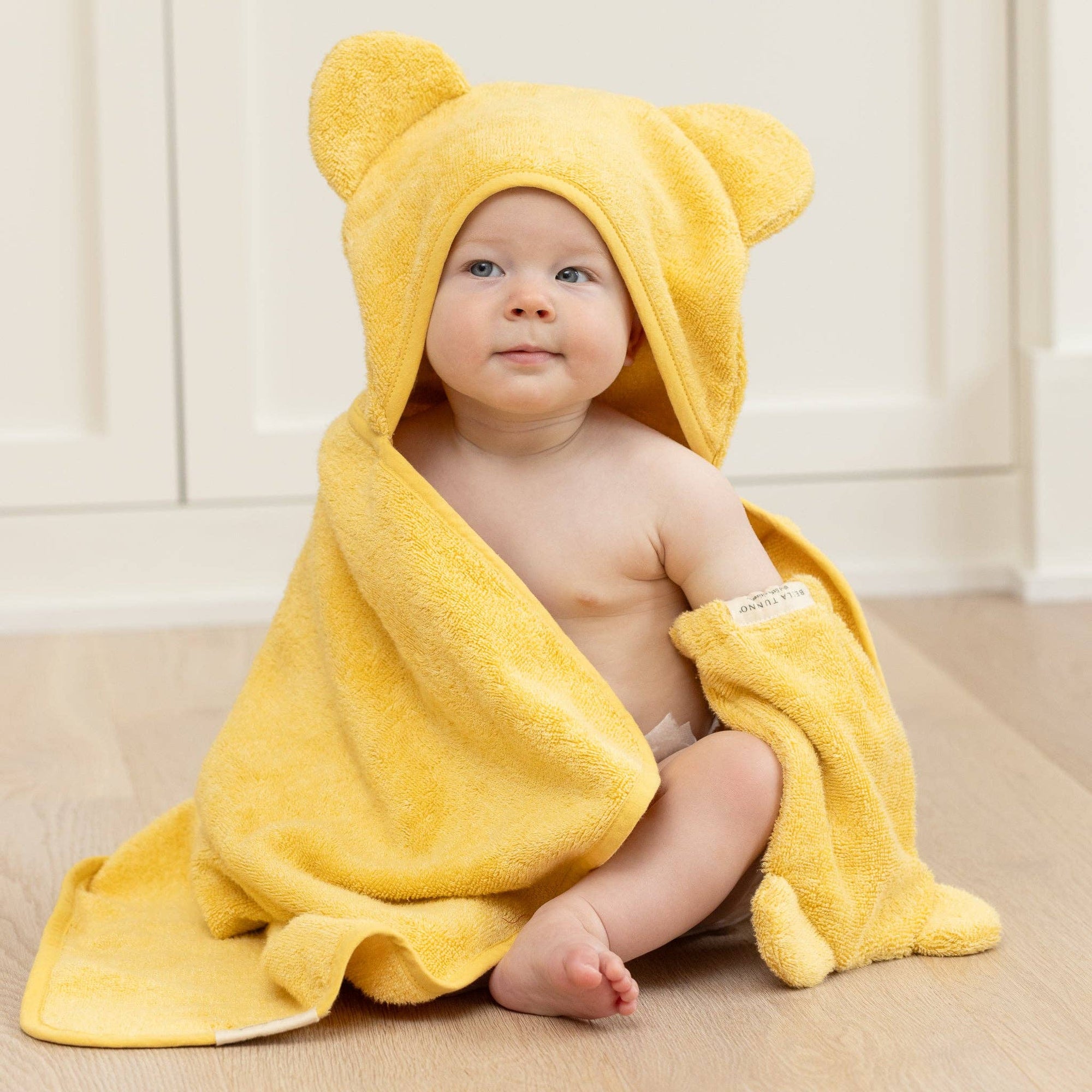 Hooded Towel + Wash Mitt Set Sunshine - Yellow