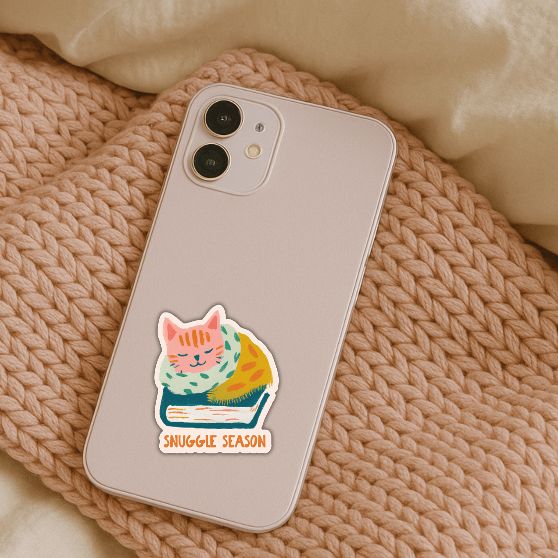 Snuggle Season Cat Sticker