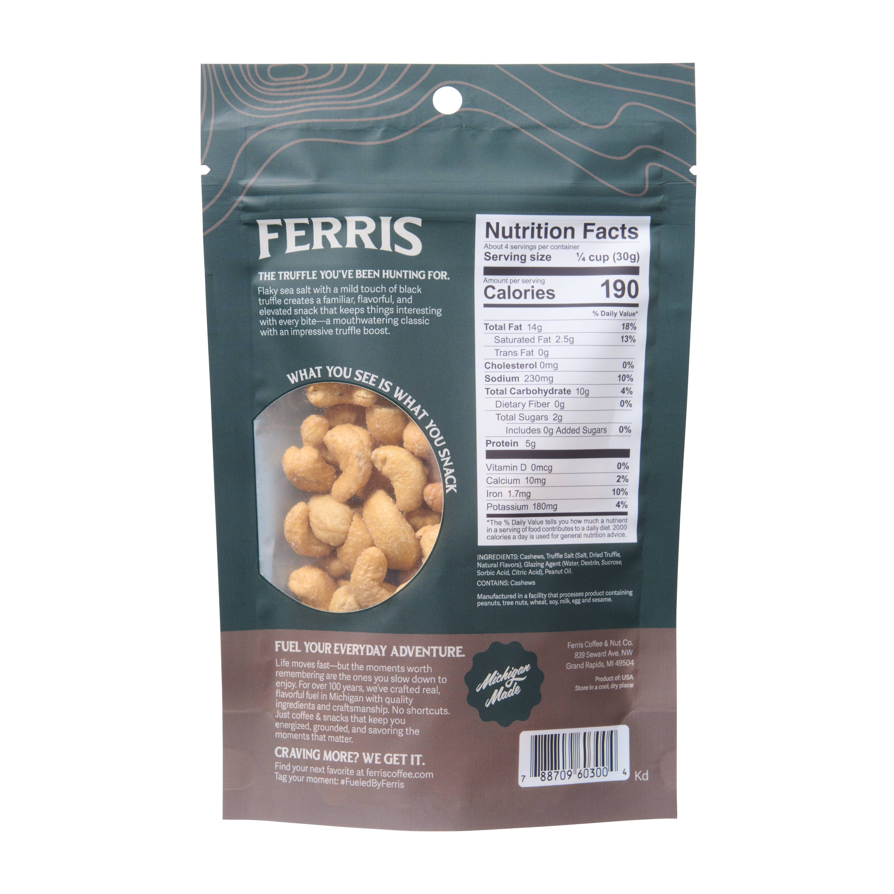Black Truffle Cashews 4.5 oz.