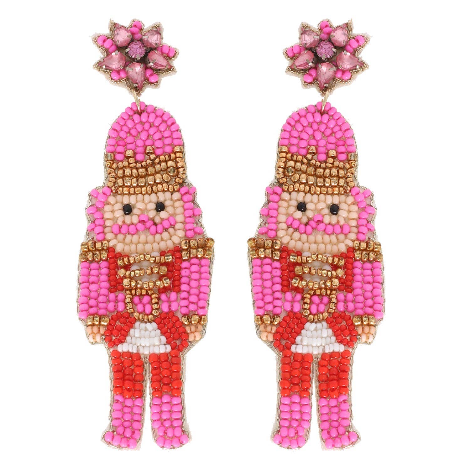 Pinks Nutcracker Seed Bead Earring