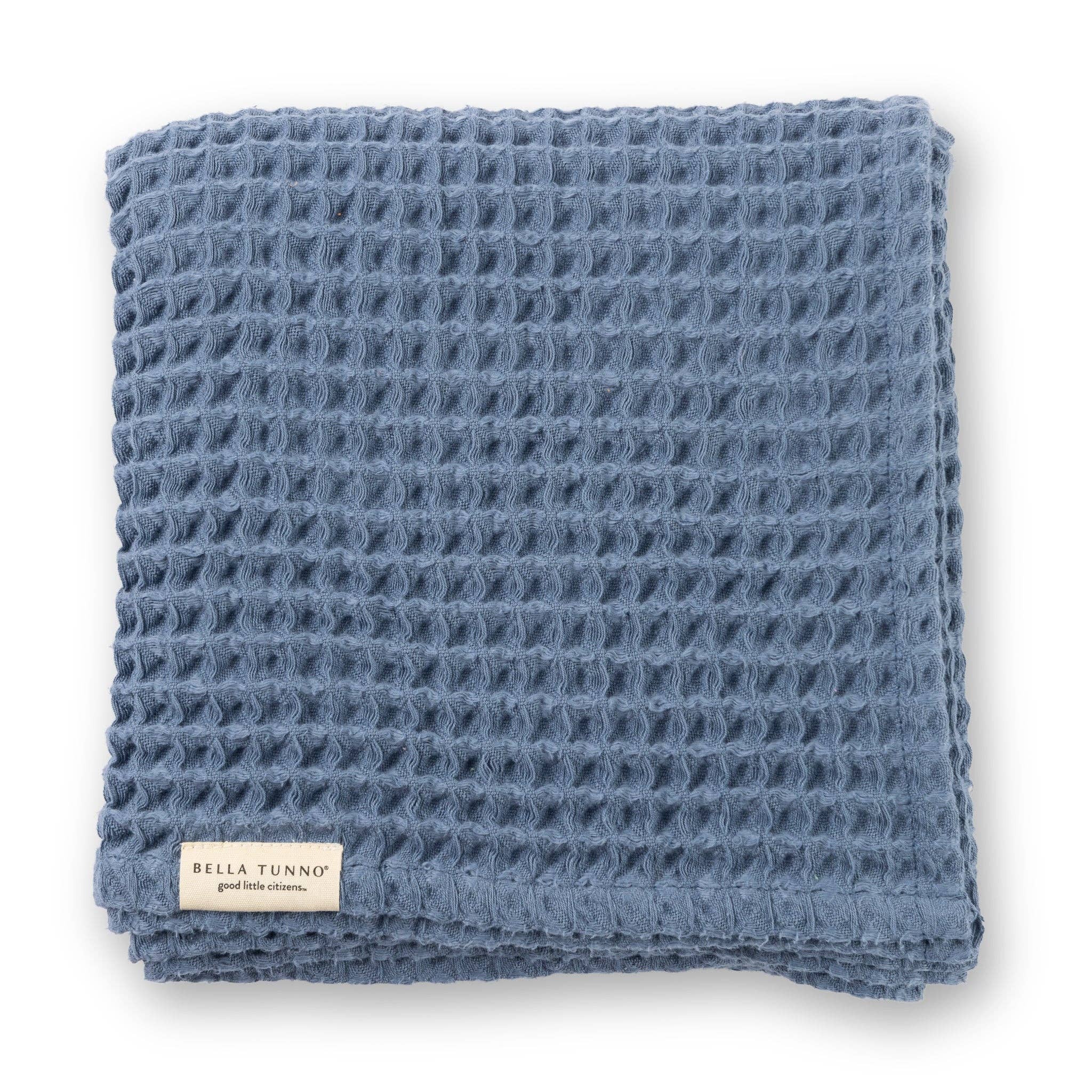 Waffle Baby Blanket Rain - Blue