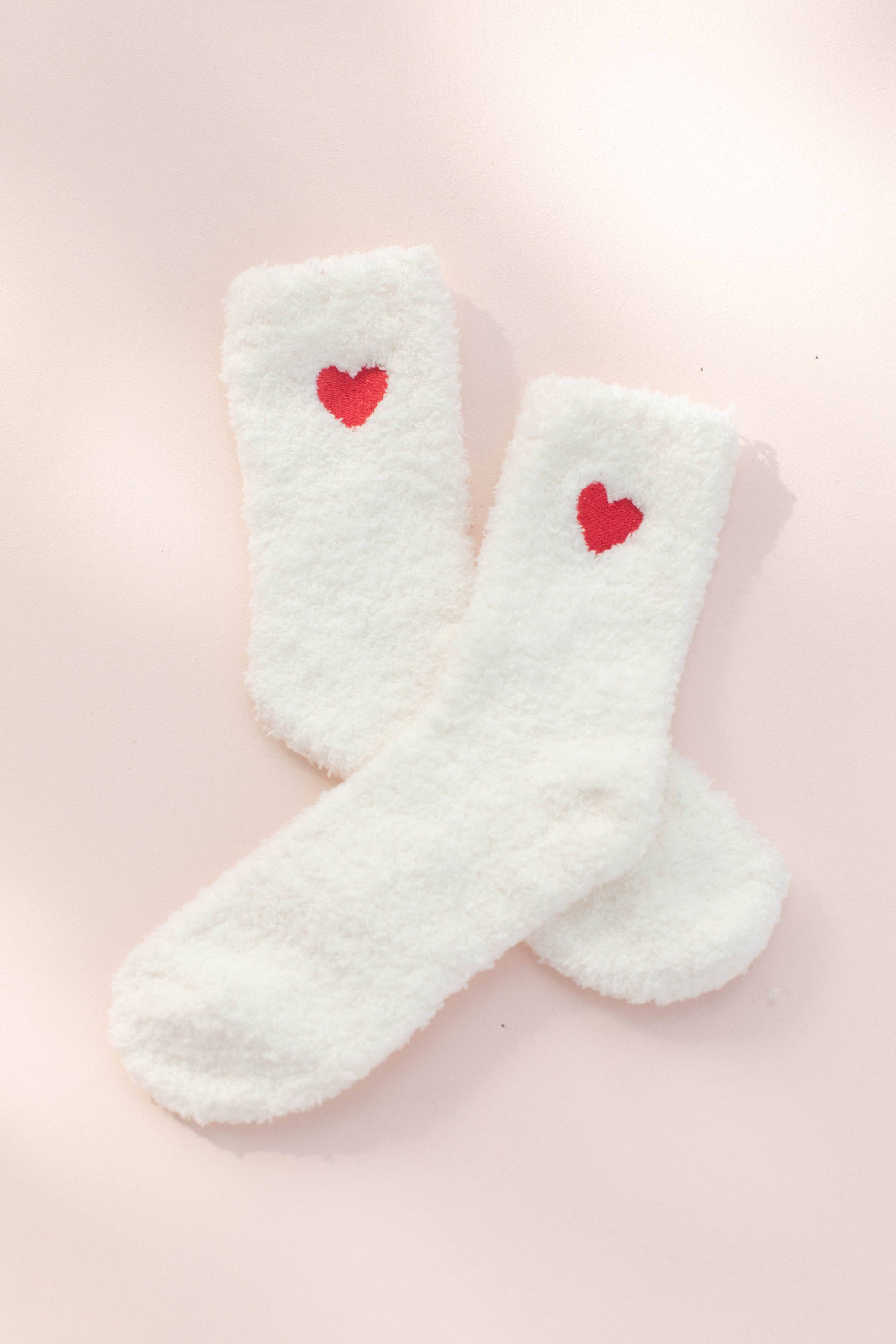 Valentine's Embroidery Heart Socks Fuzzy Socks