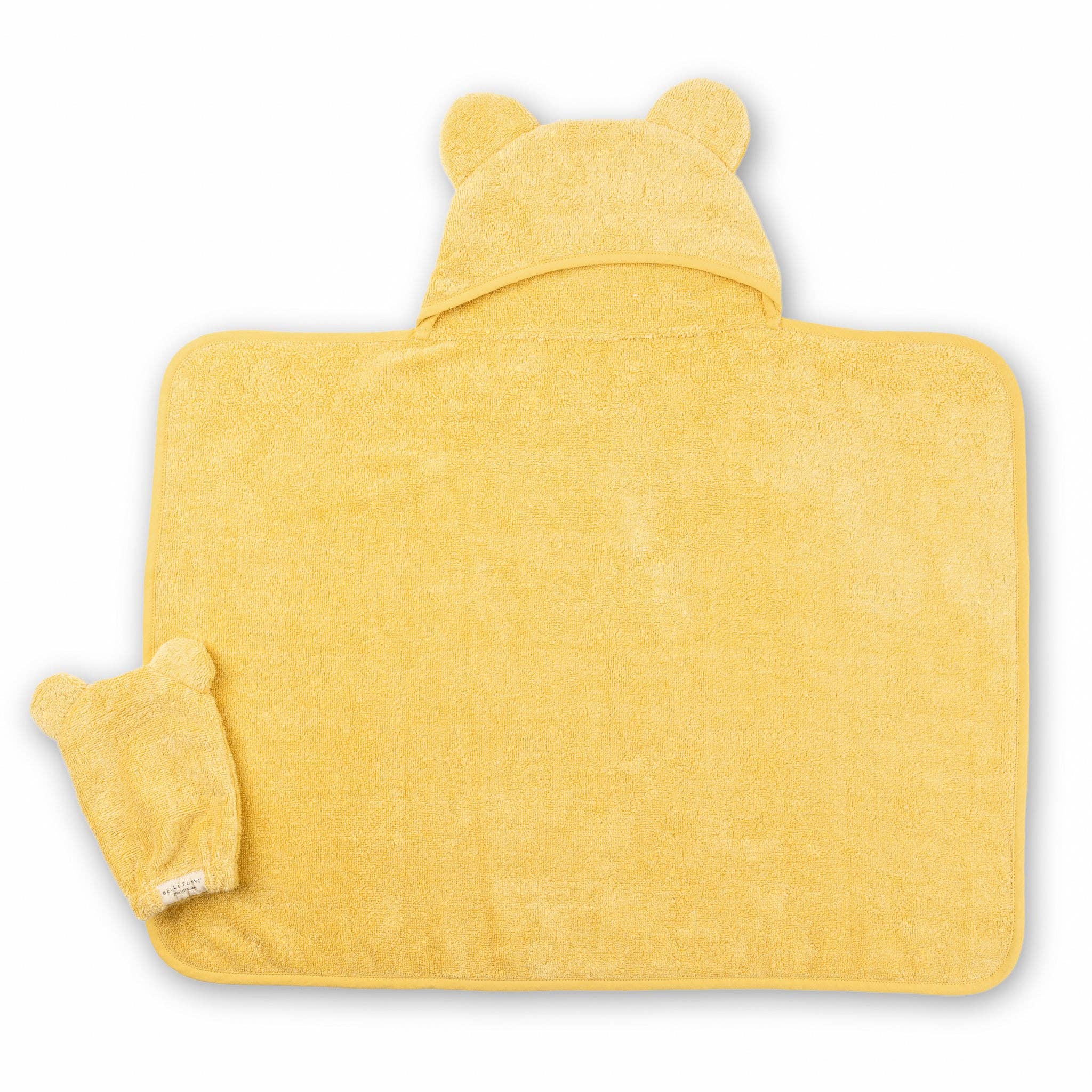 Hooded Towel + Wash Mitt Set Sunshine - Yellow