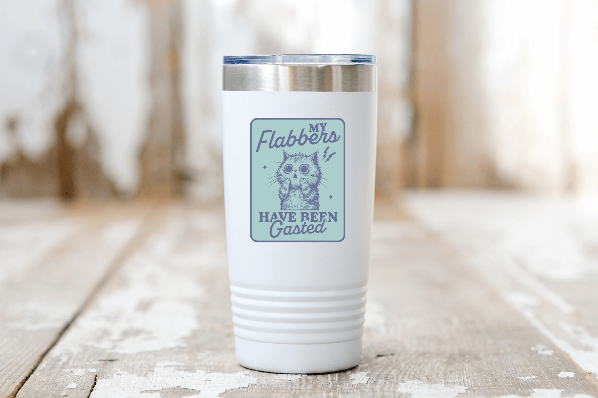 My Flabbers Have Been Gasted Sticker - anxiety, cat, kitten