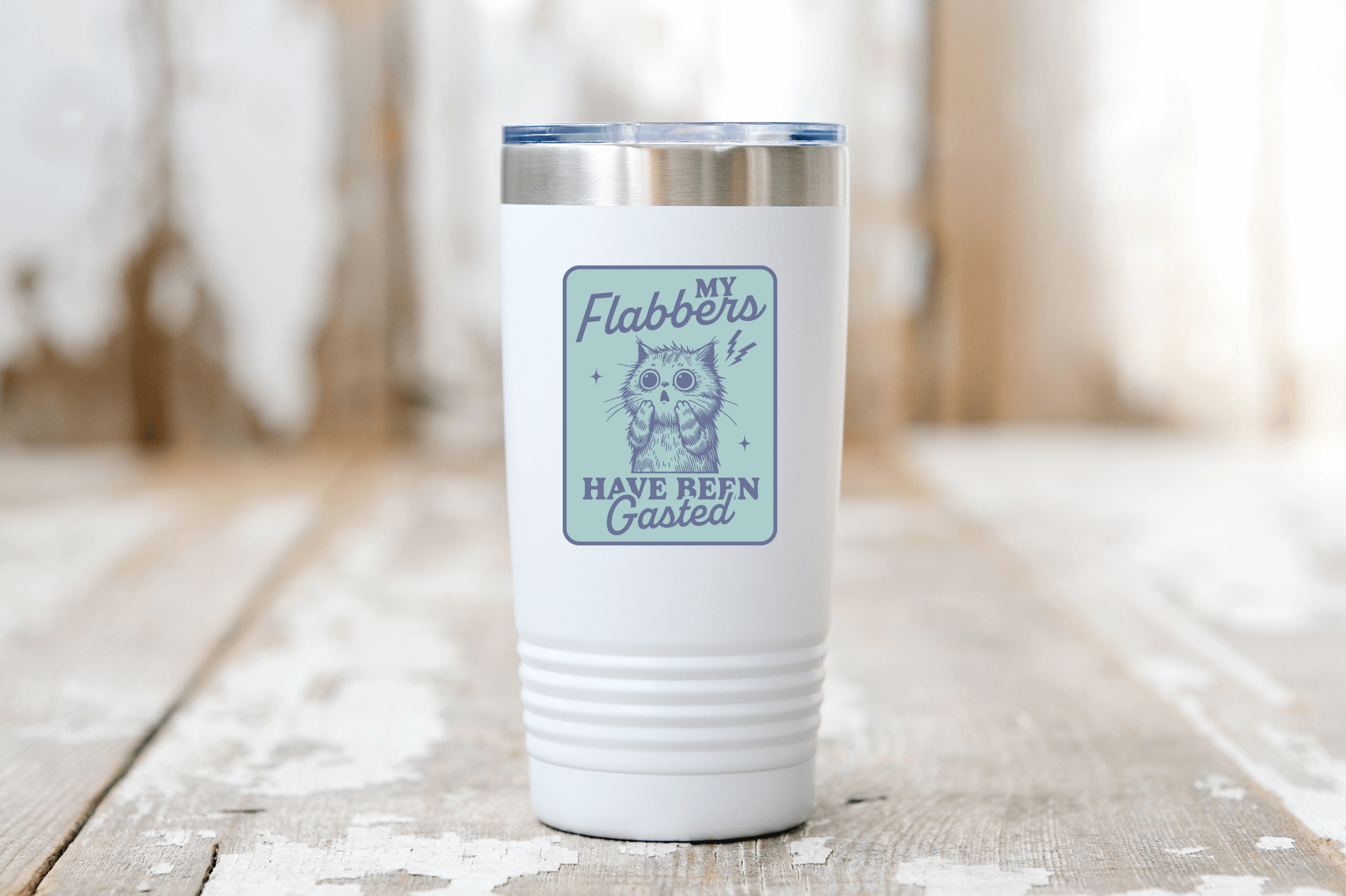 My Flabbers Have Been Gasted Sticker - anxiety, cat, kitten