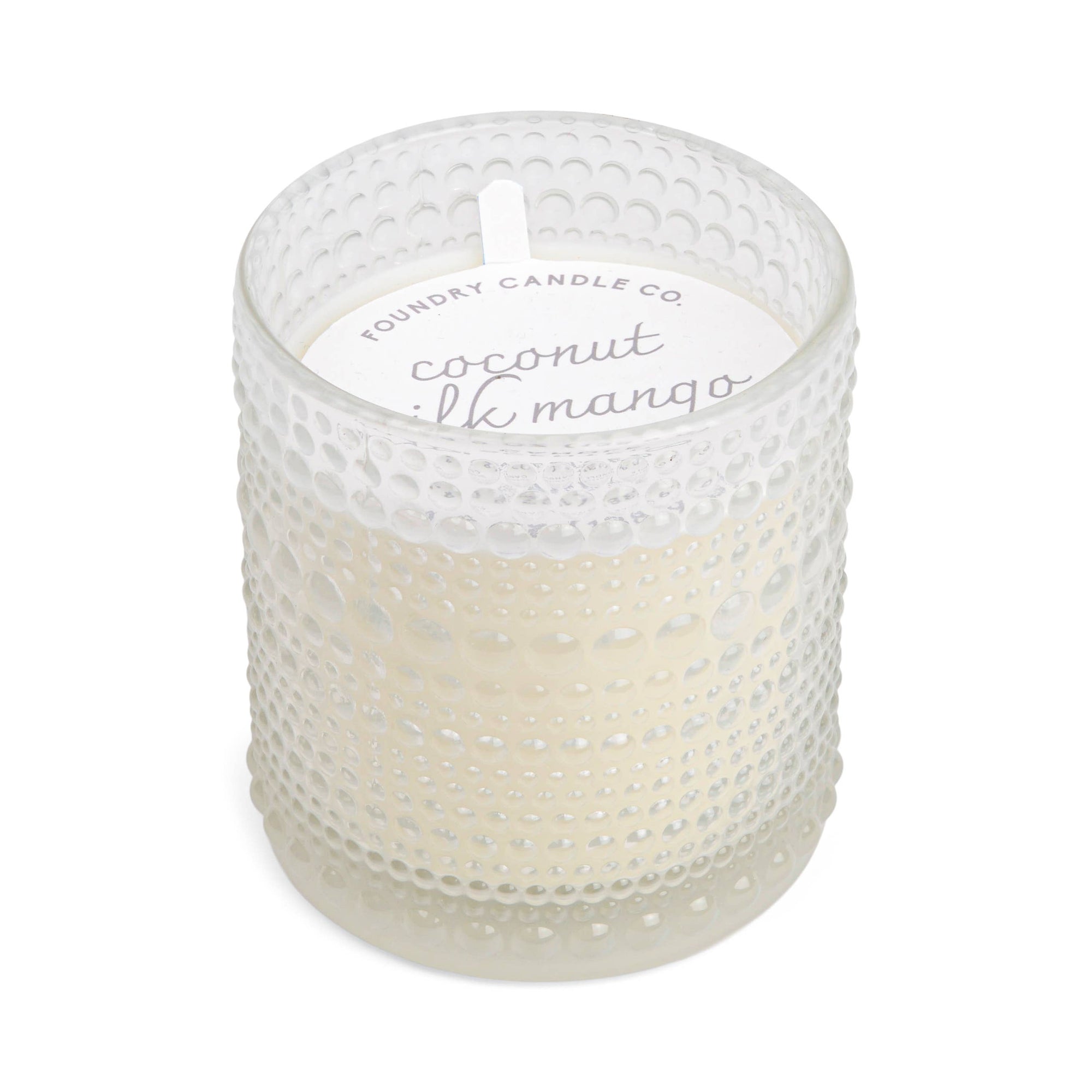 Coconut Textured Glass Candle: Coconut Milk Mango