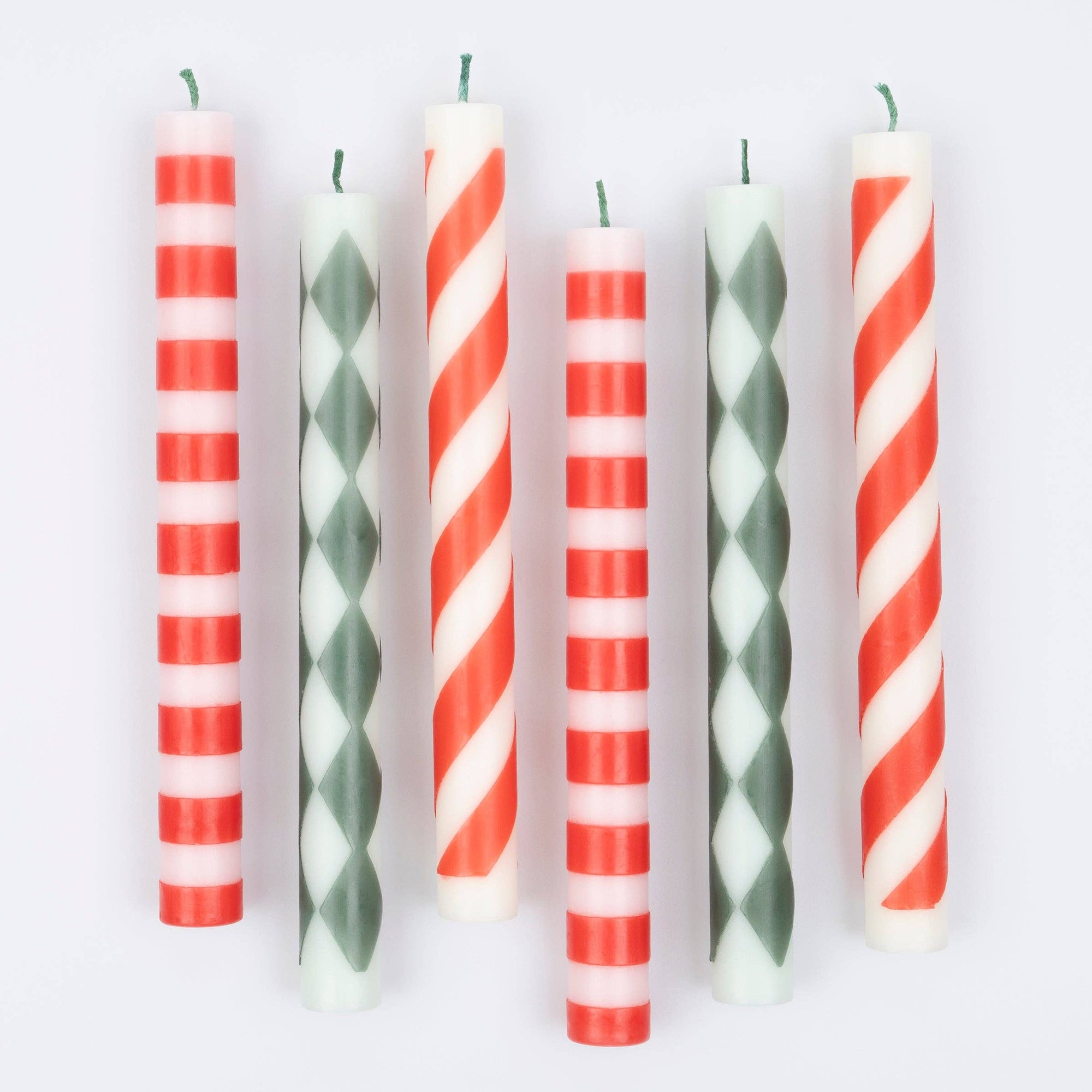 Festive Stripe Table Candles