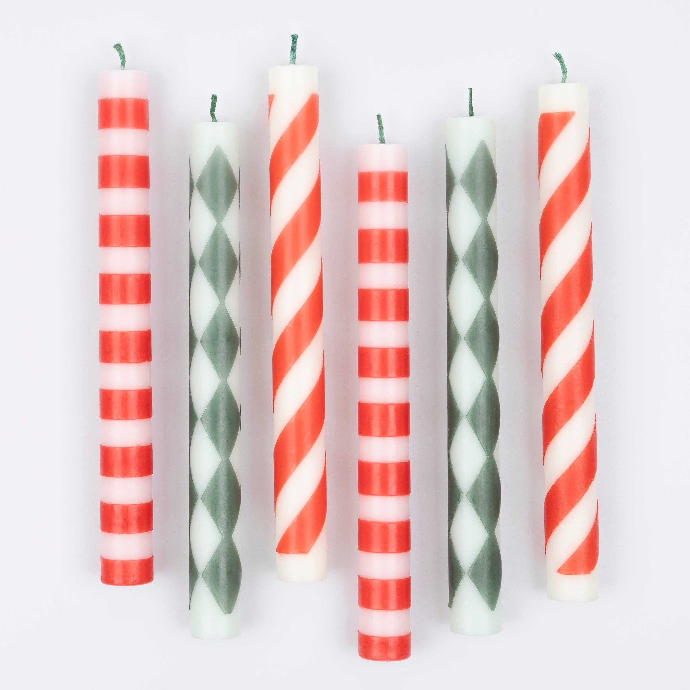 Festive Stripe Table Candles