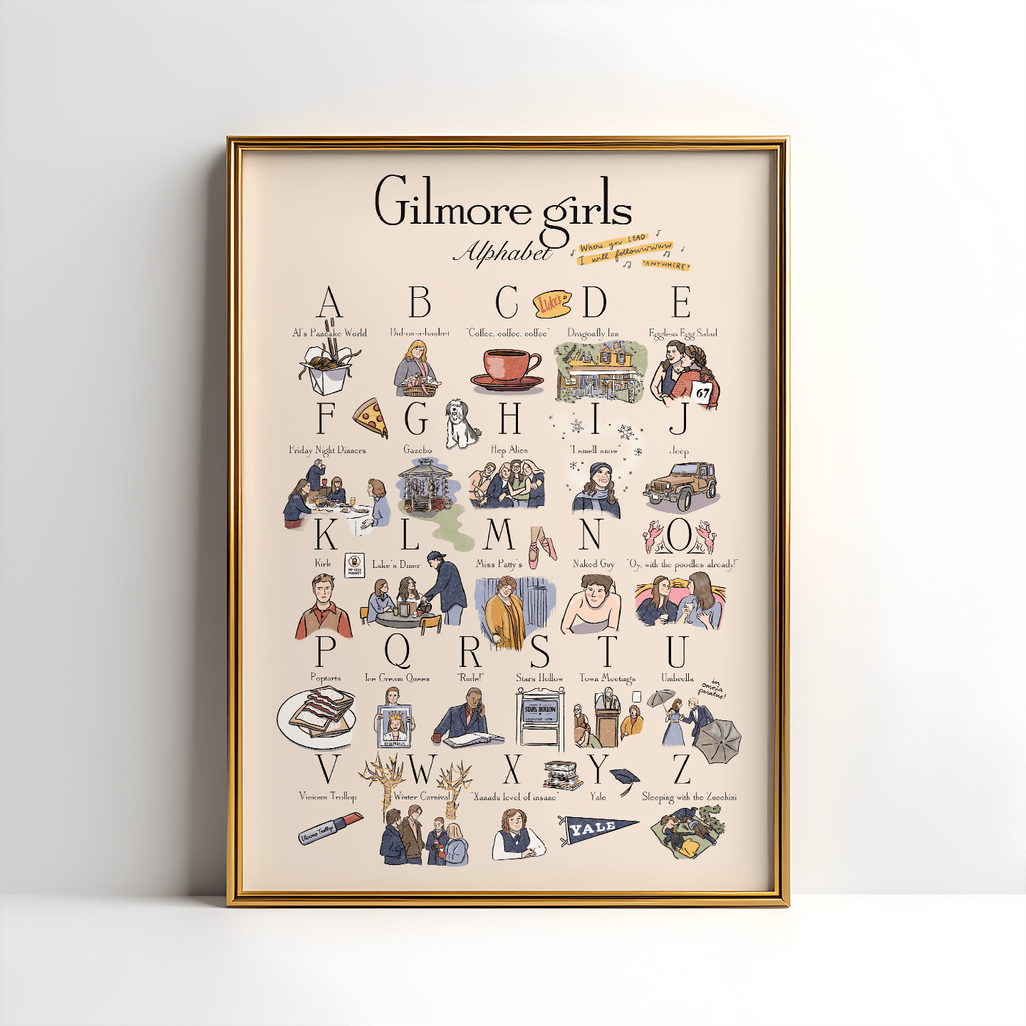 Gilmore Girls Alphabet 16x20 Poster - Flat