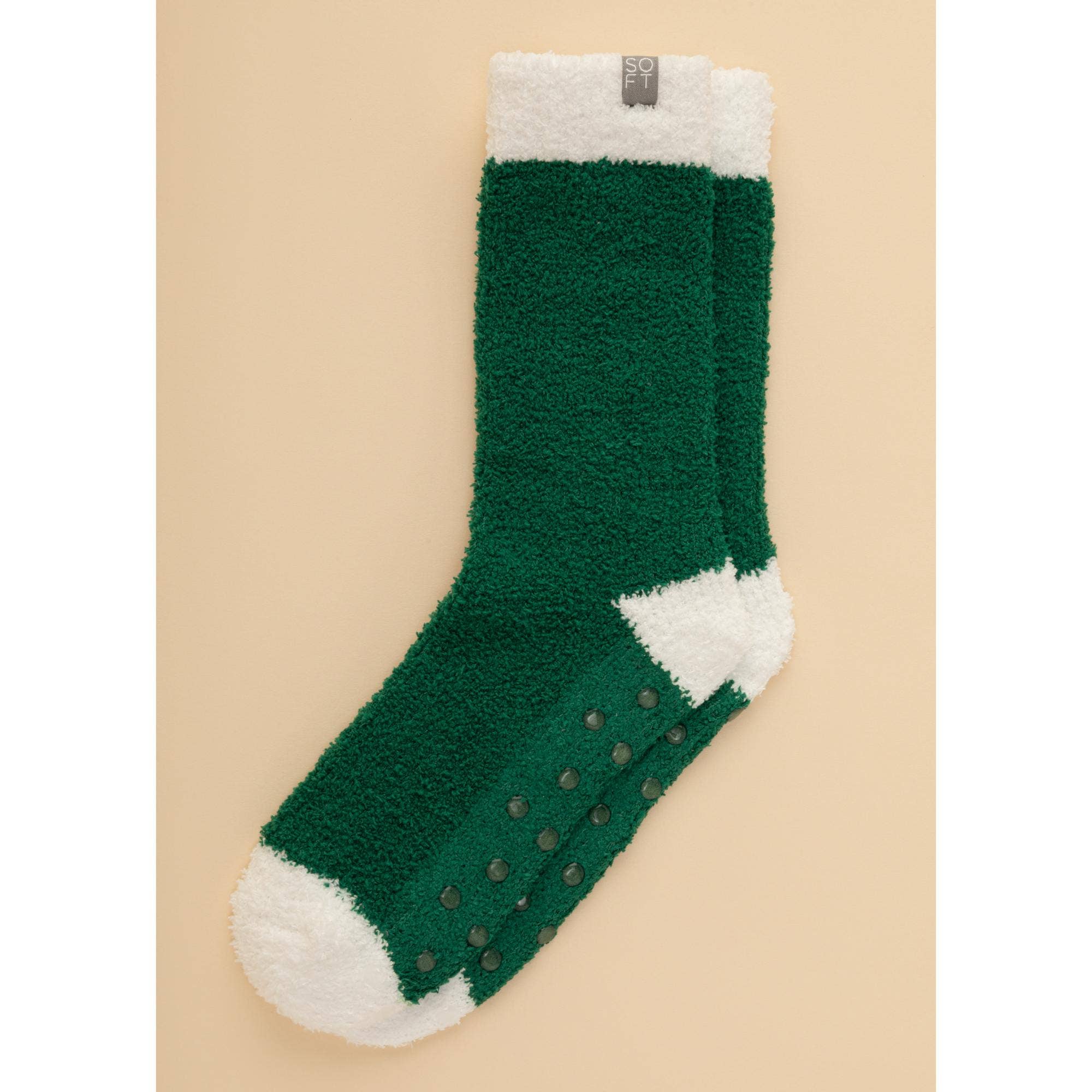 Cozy Marshmallow Crew Socks with Grippers for Women