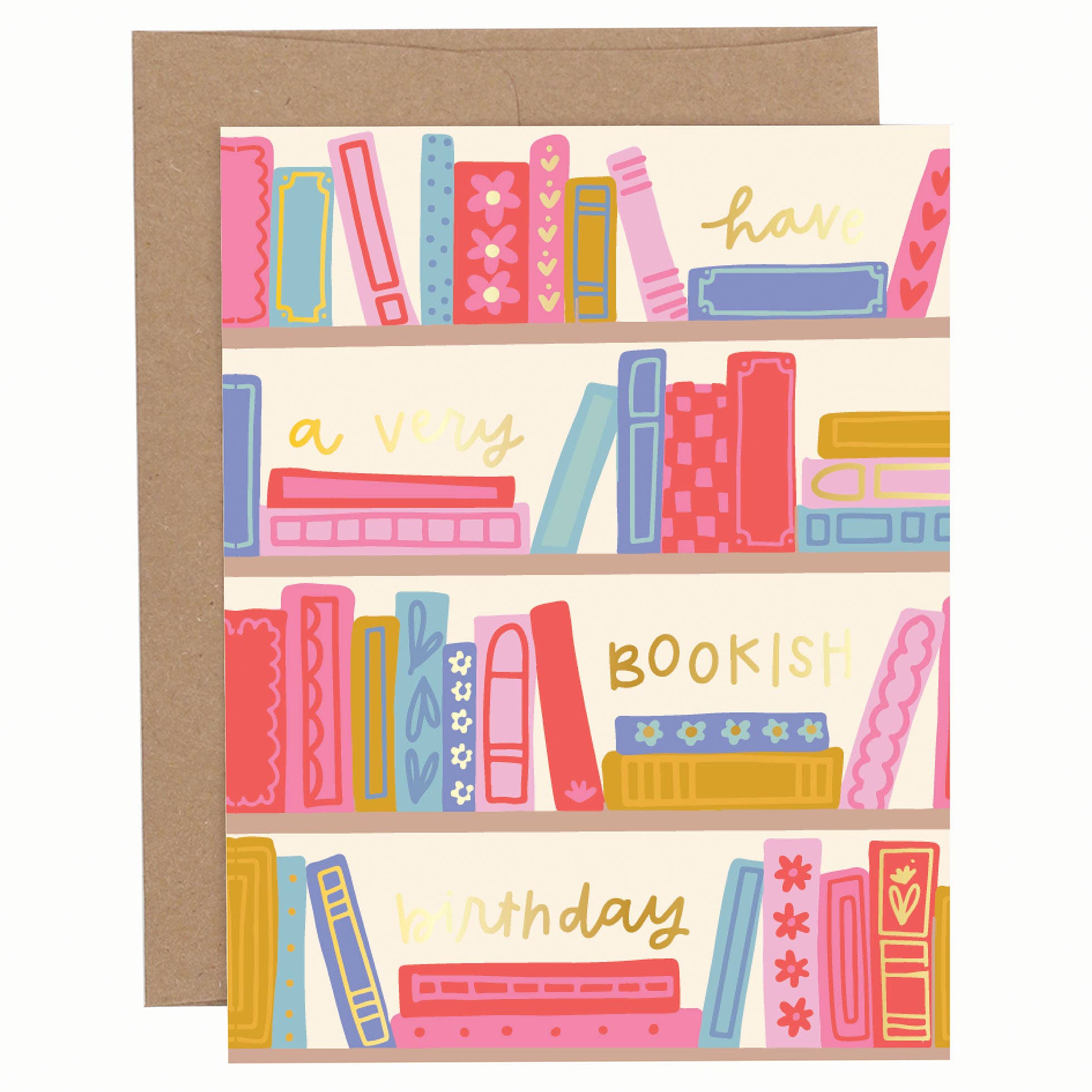 Bookish Birthday Greeting Card