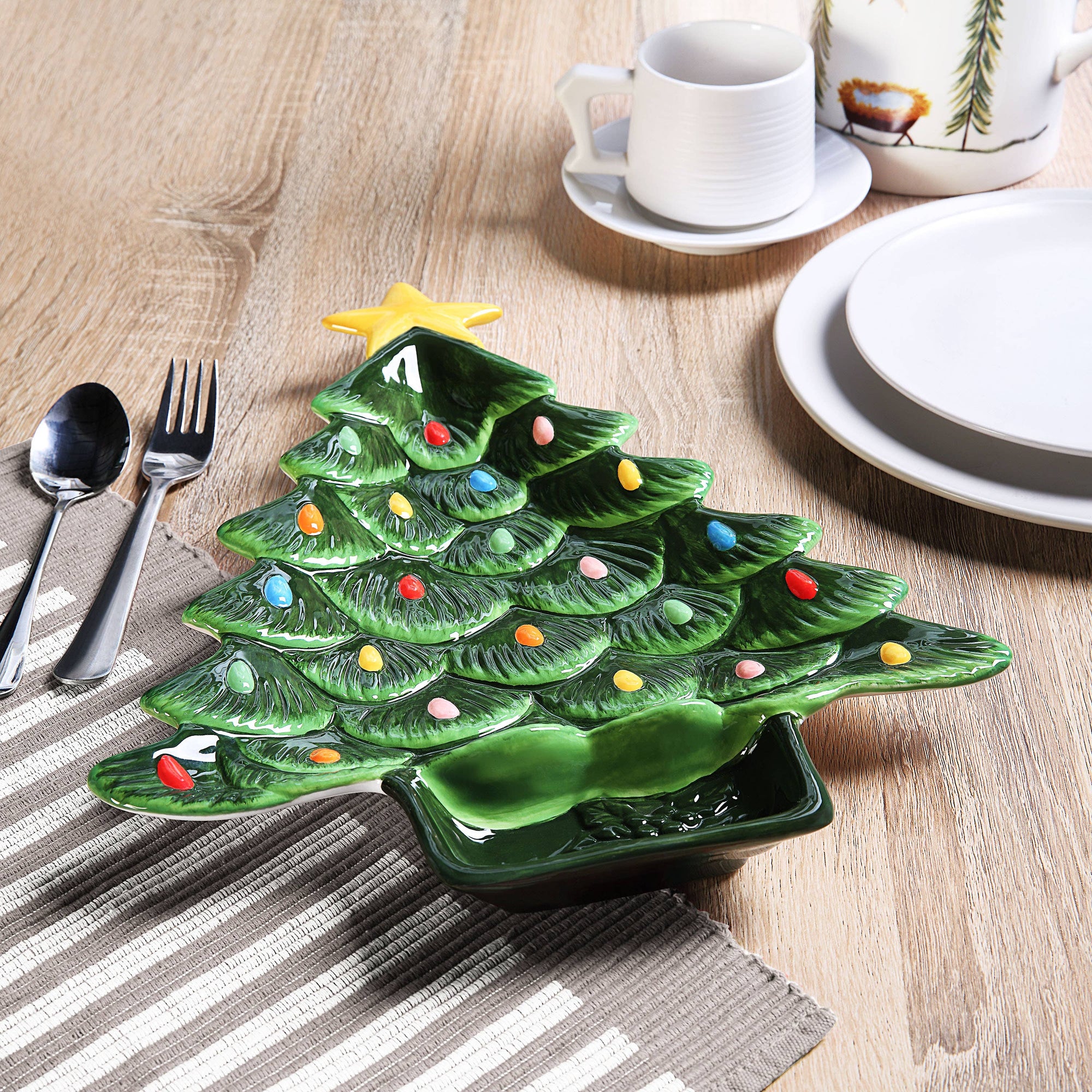 Nostalgic Ceramic Tree Dip Platter