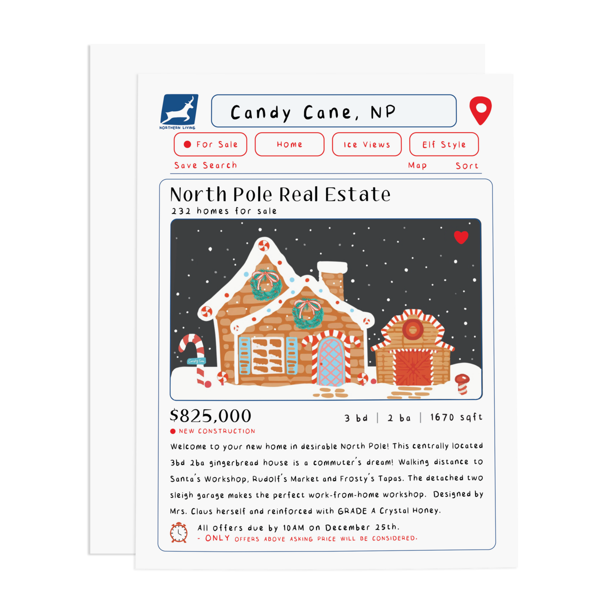 North Pole Real Estate Holiday Card