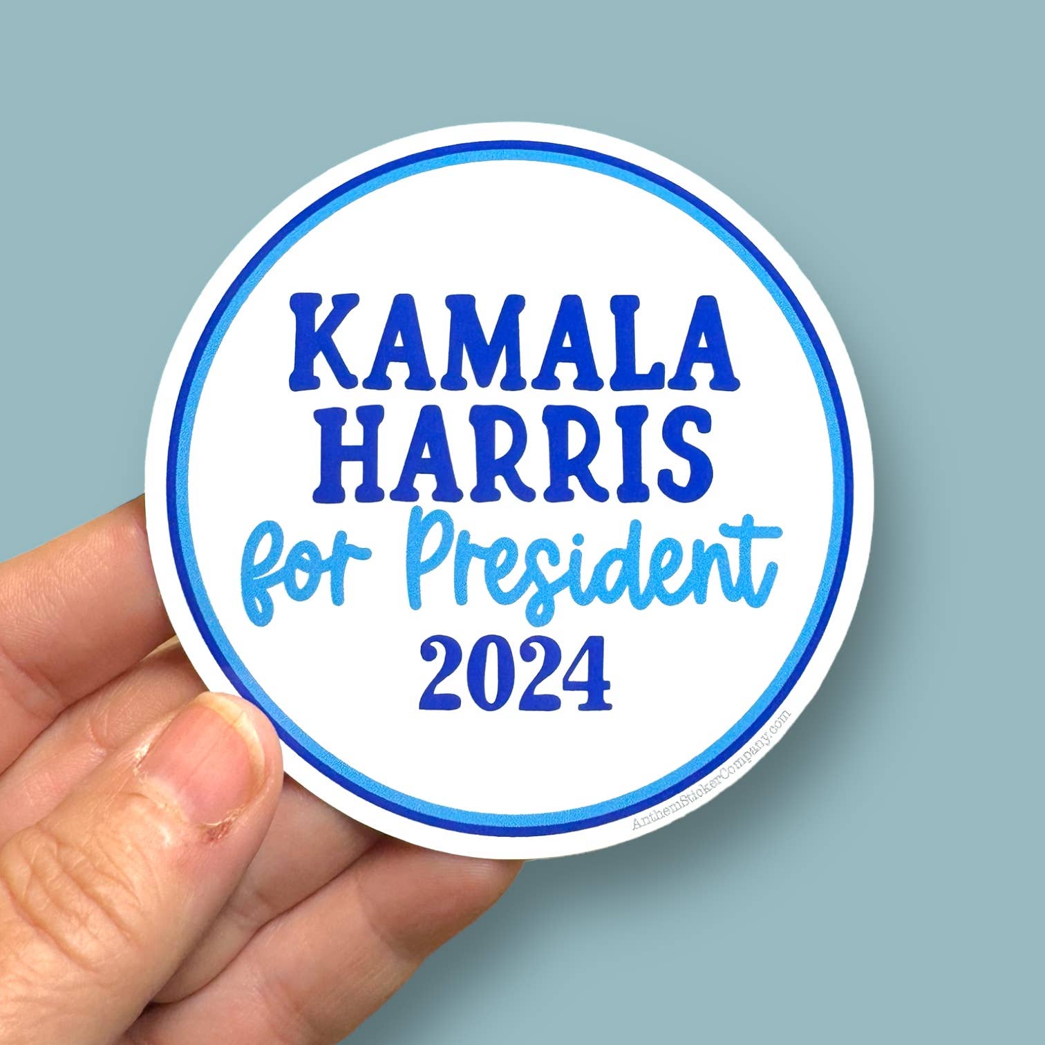 Kamala Harris for President round vinyl sticker