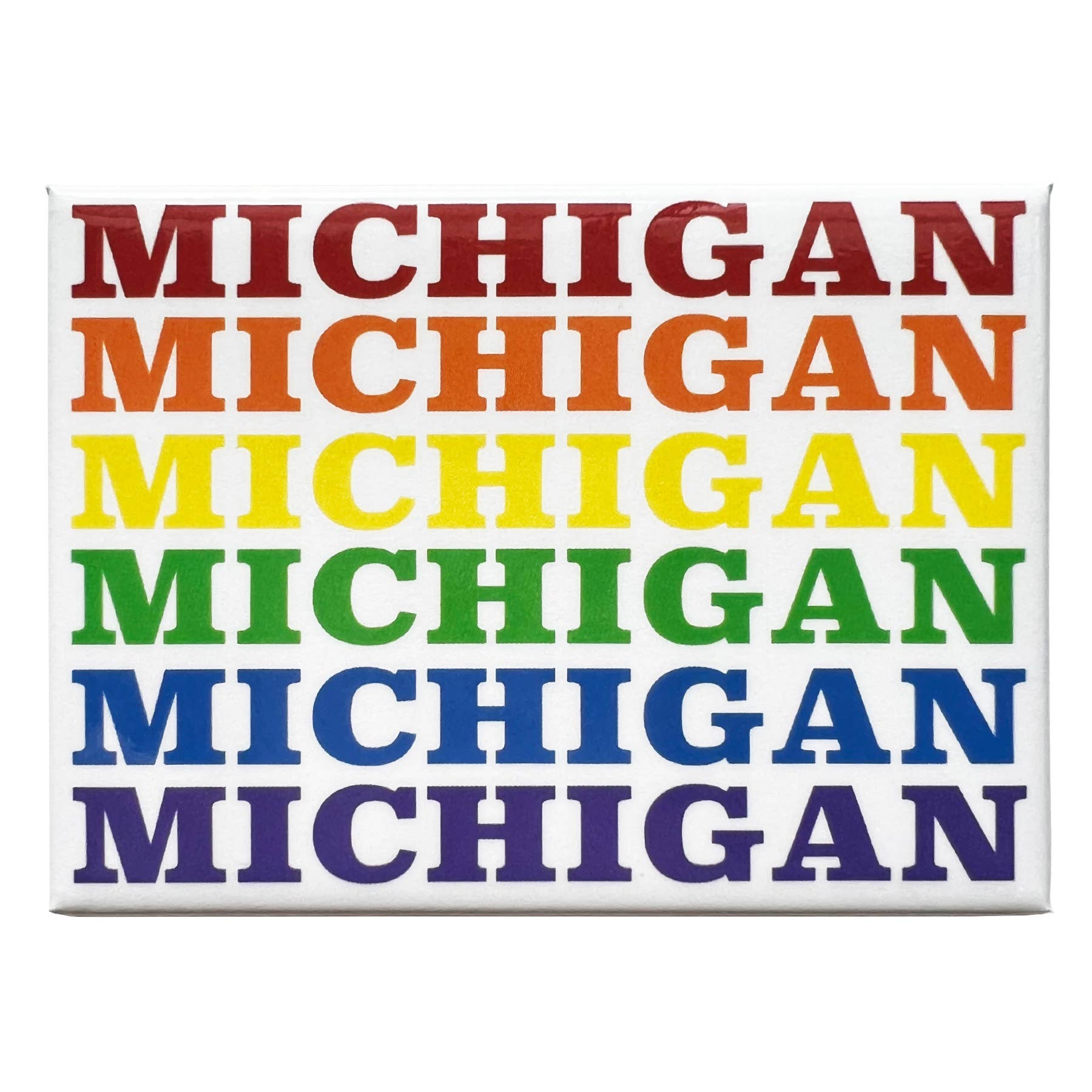 Michigan Rainbow Rectangle Magnet