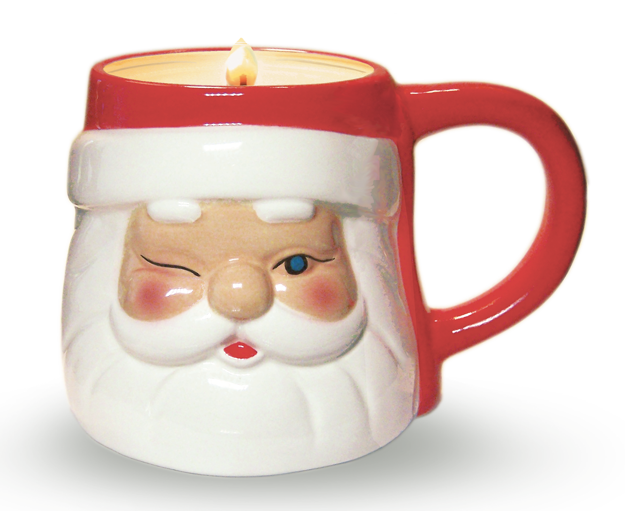 Winking Santa Mug Large Pine Candle