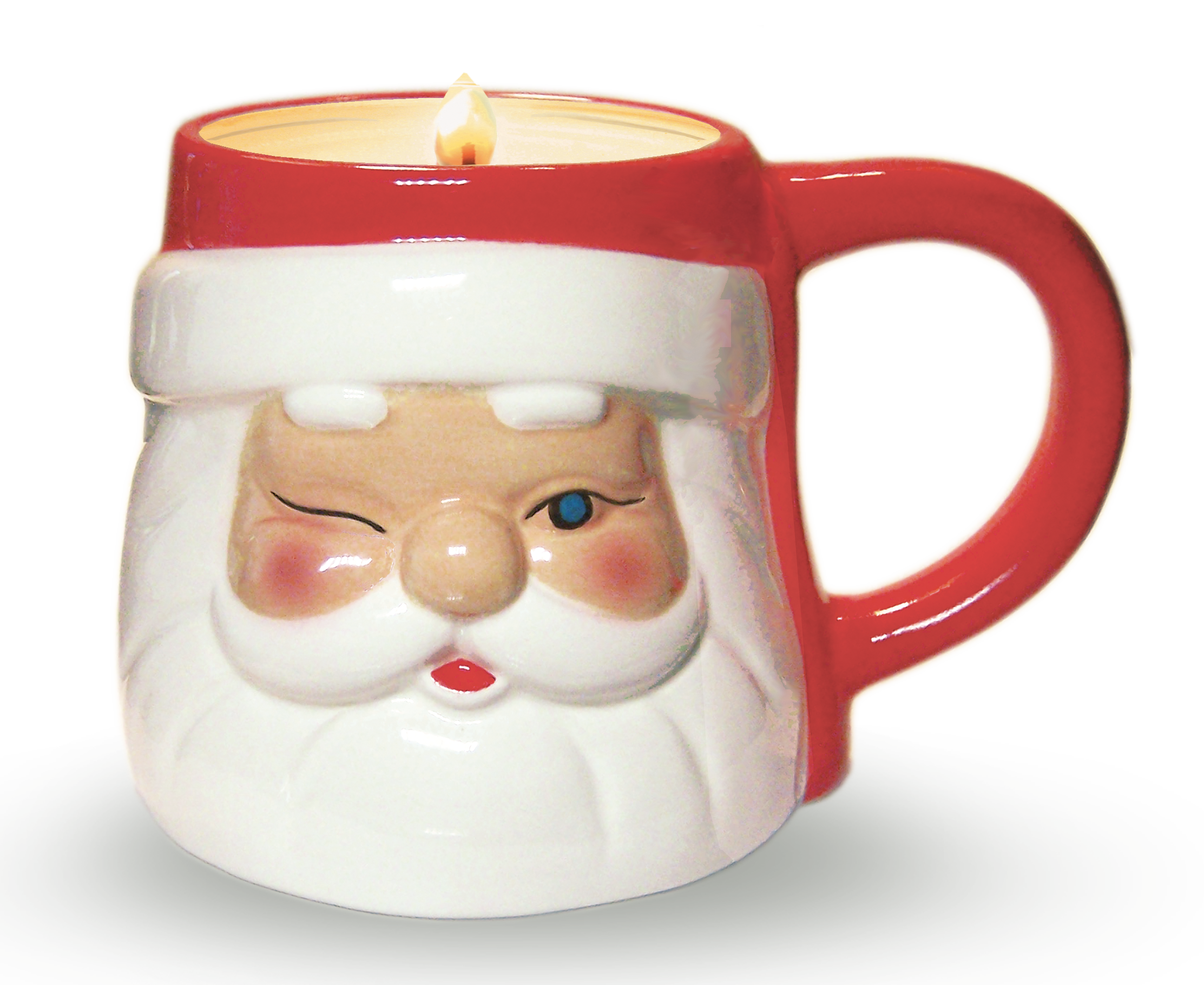 Winking Santa Mug Large Pine Candle