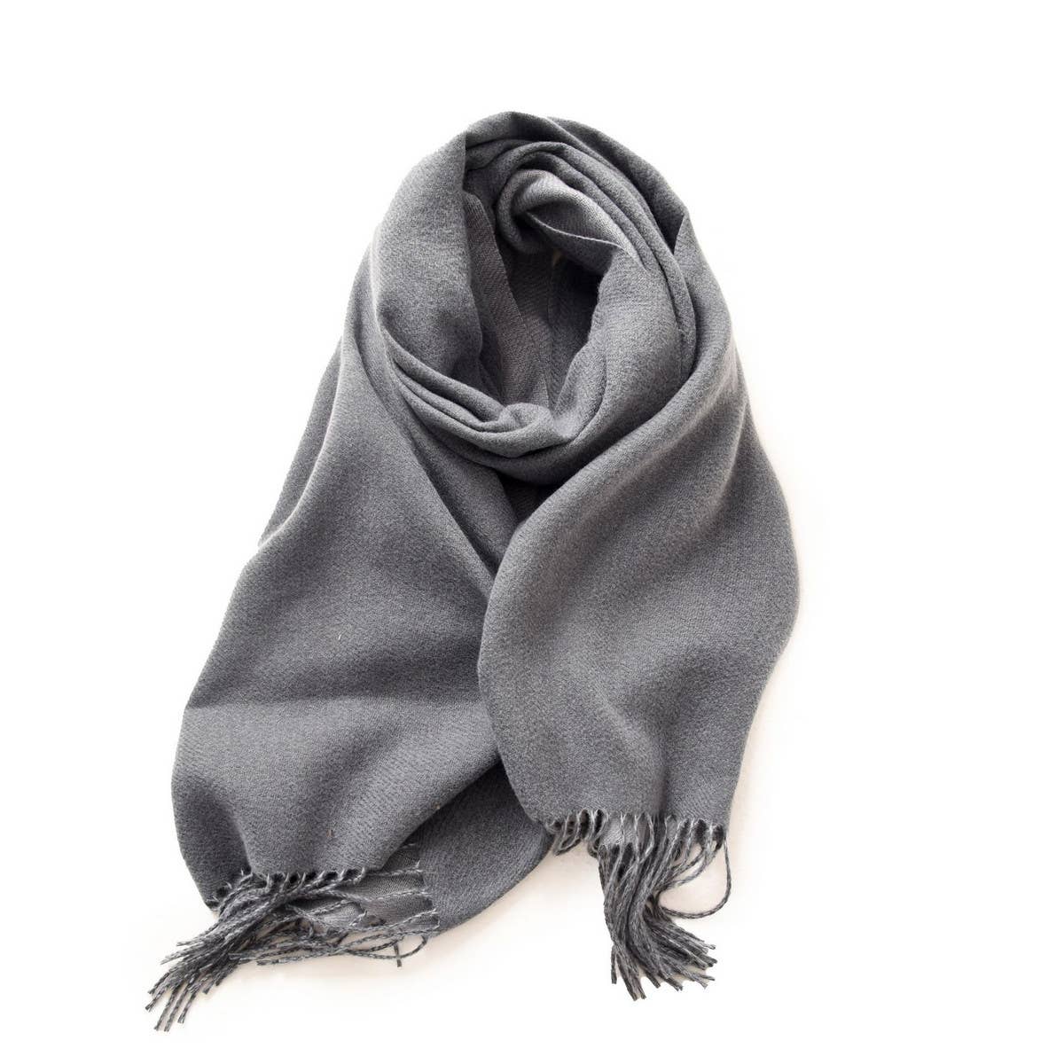 Dark Green Soft Faux Cashmere with Tassels