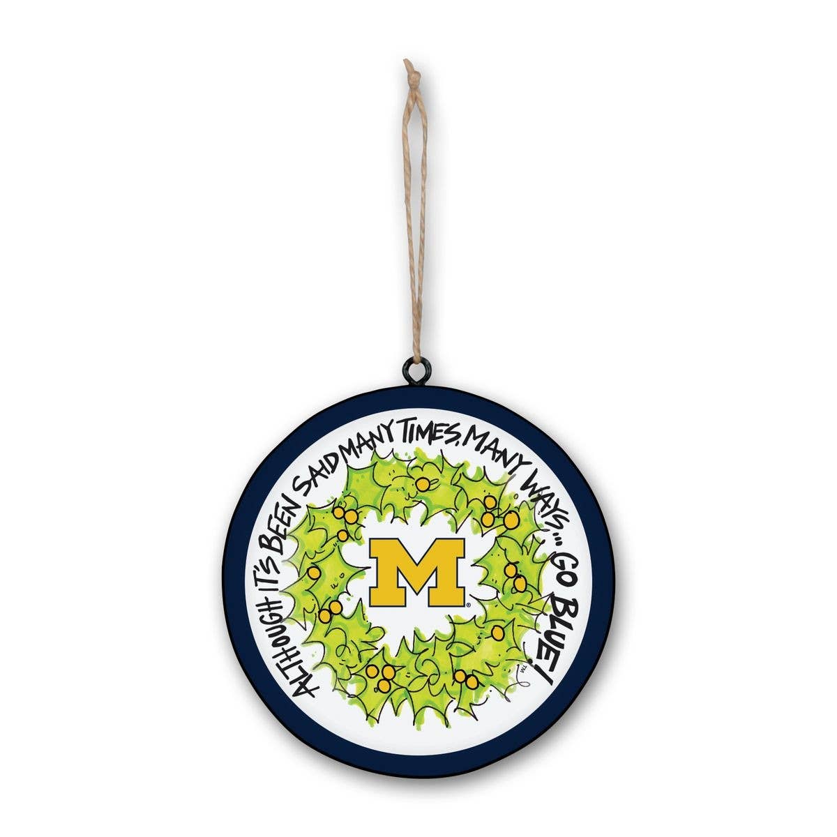 Metal Michigan Ornament