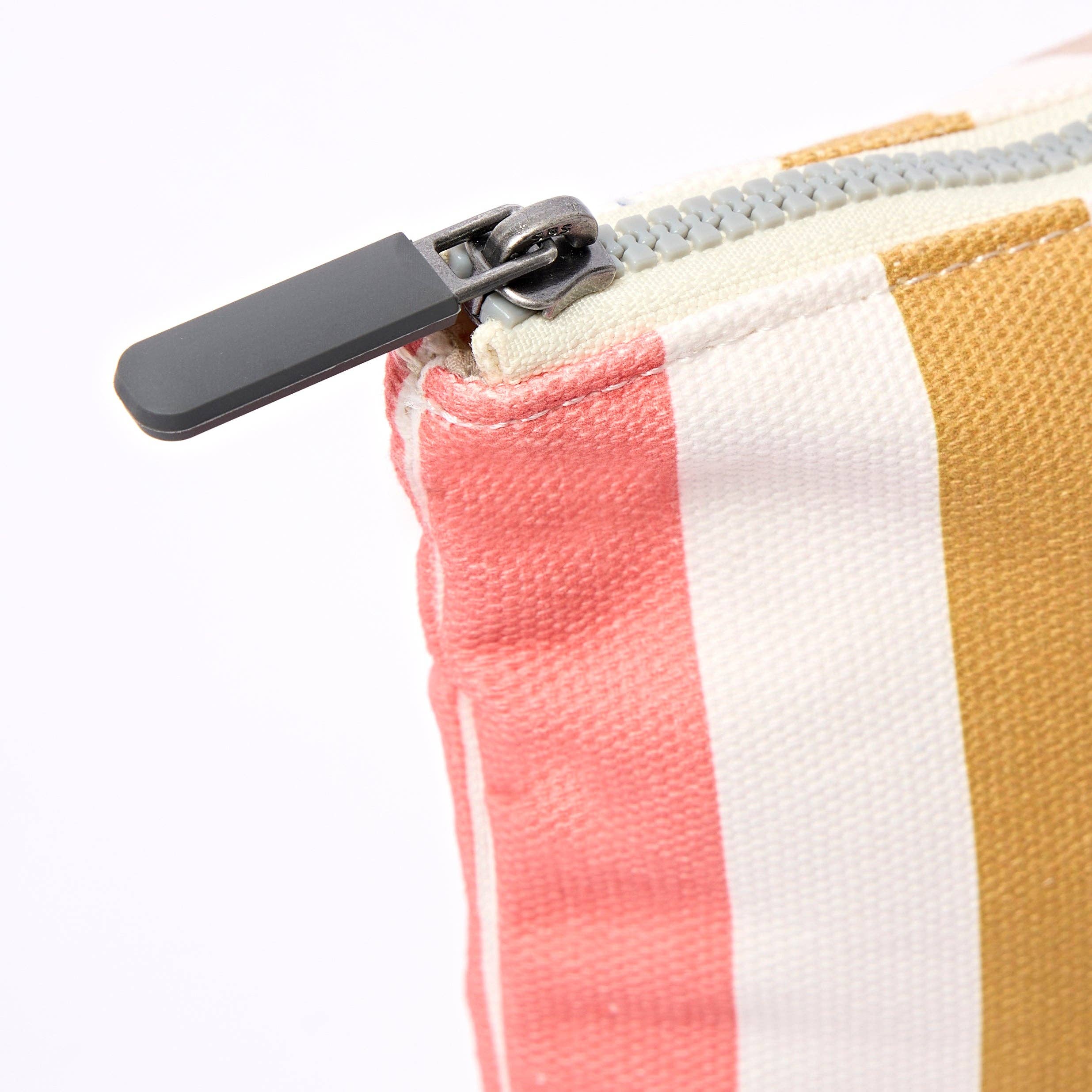 Maida Vale Medium Pouch in Pastel Multi Stripe Cotton Canvas