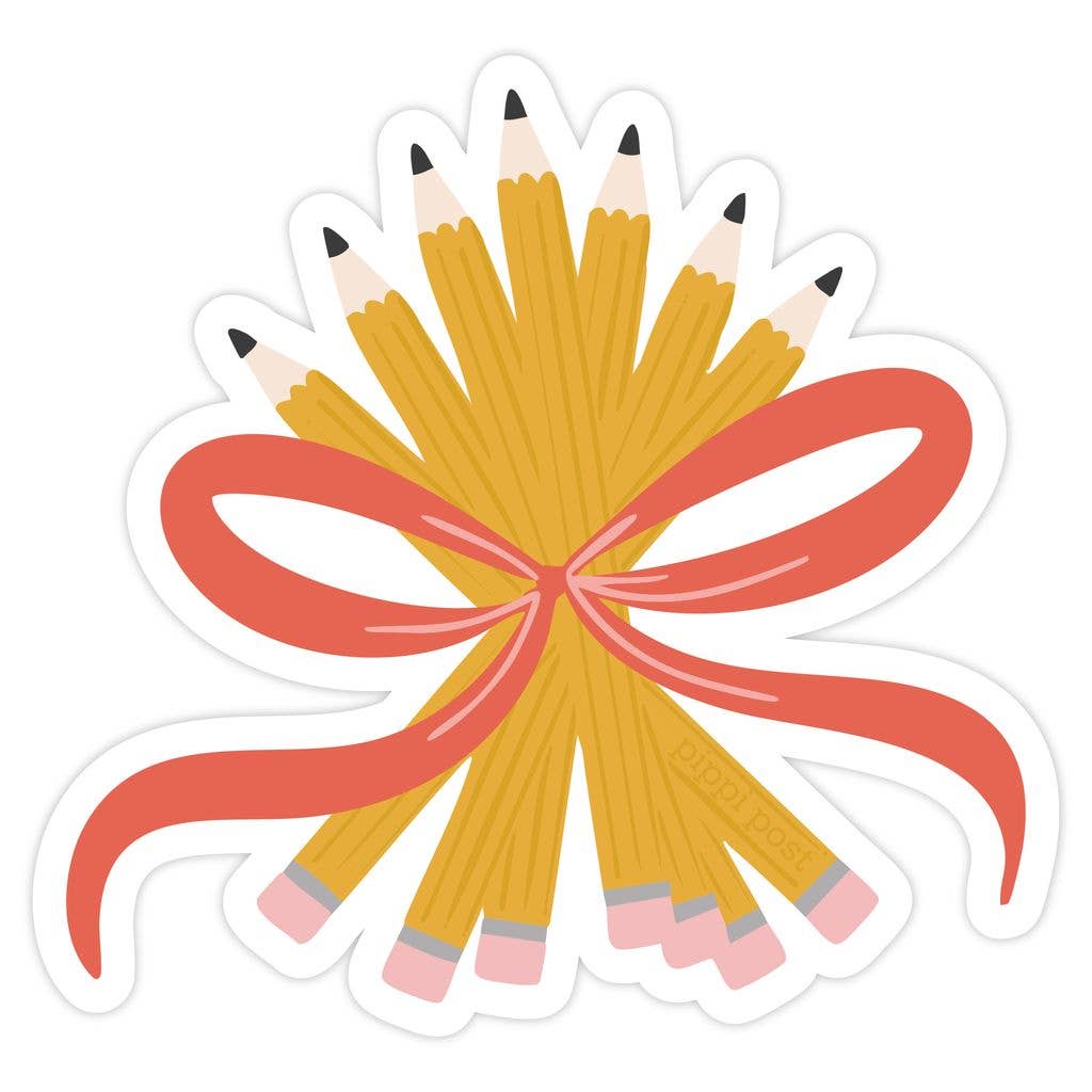 Pencil Bouquet Bow Decal Sticker