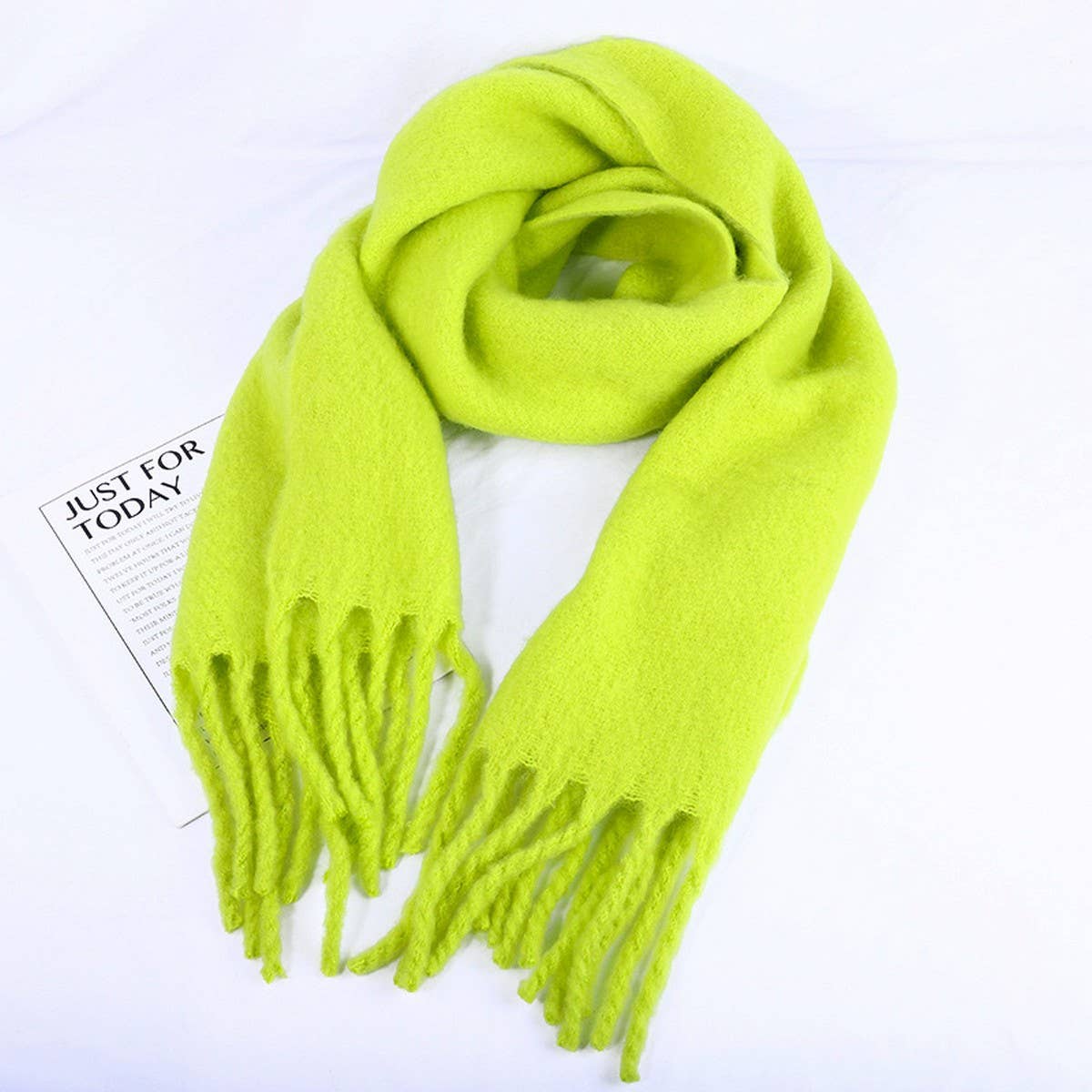 Green Classic Fringe Scarf