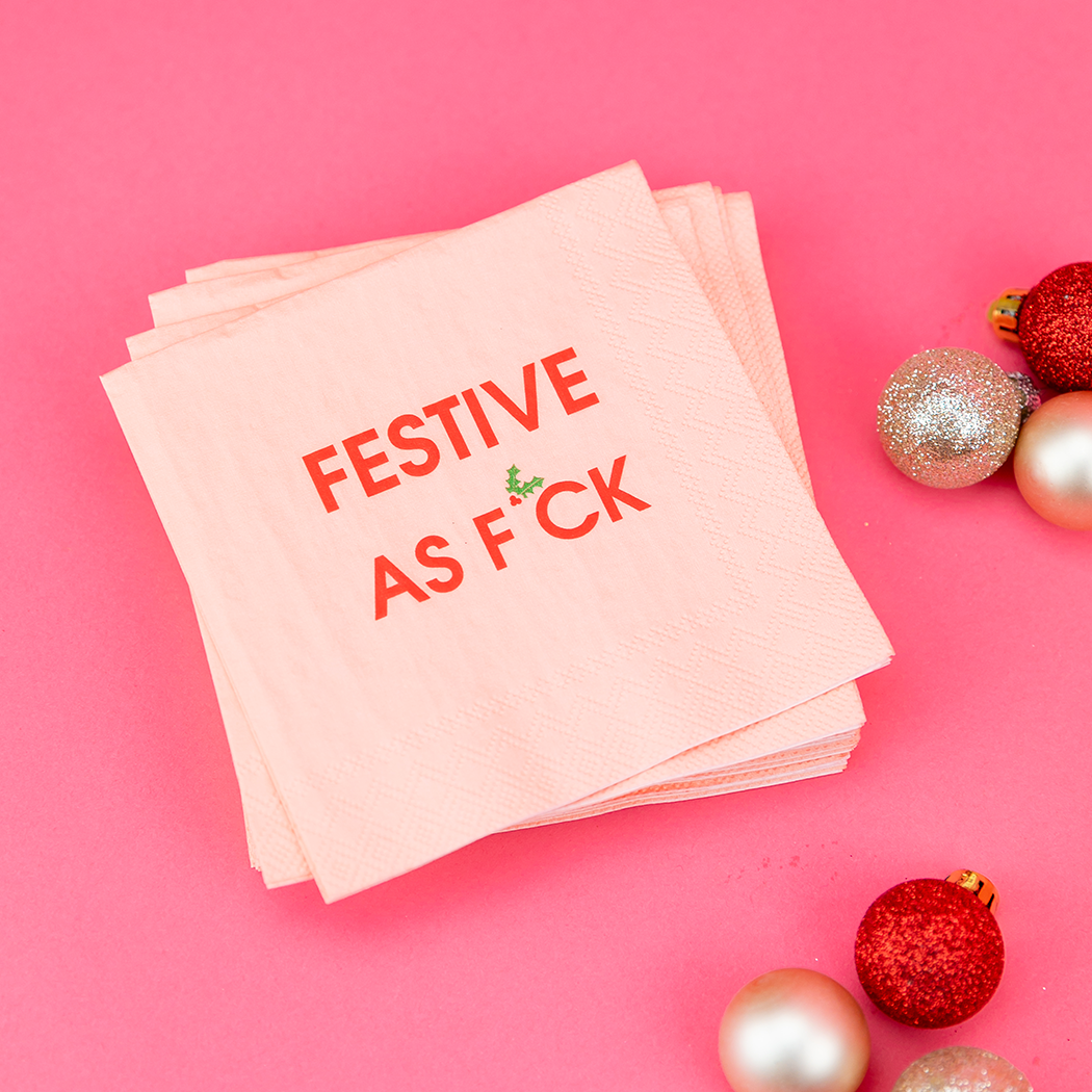 Festive As F*ck Holiday Cocktail Napkins