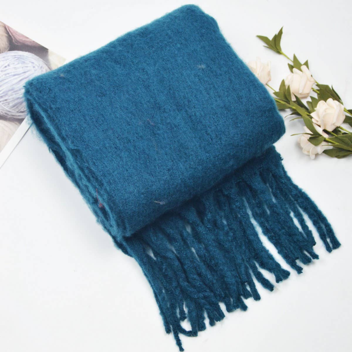 Green Classic Fringe Scarf
