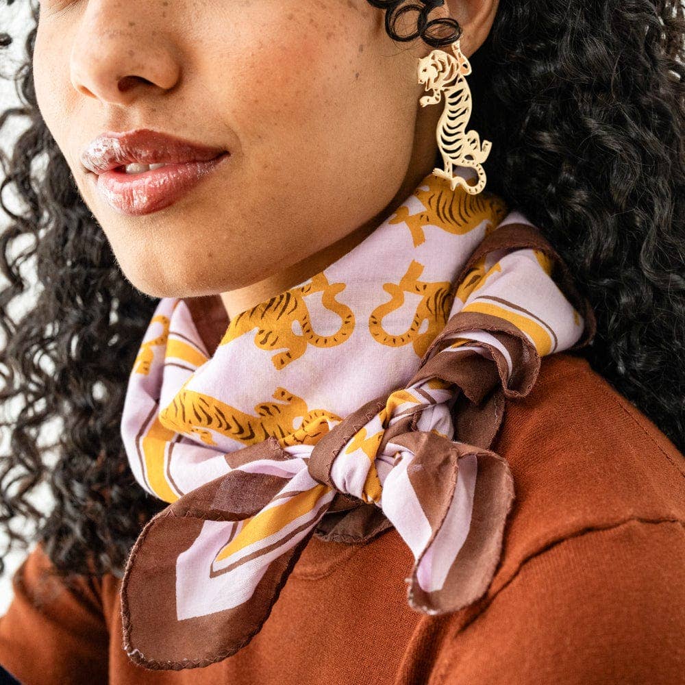 IAF26-Olivia Square Scarf Tiger Print Wholesale