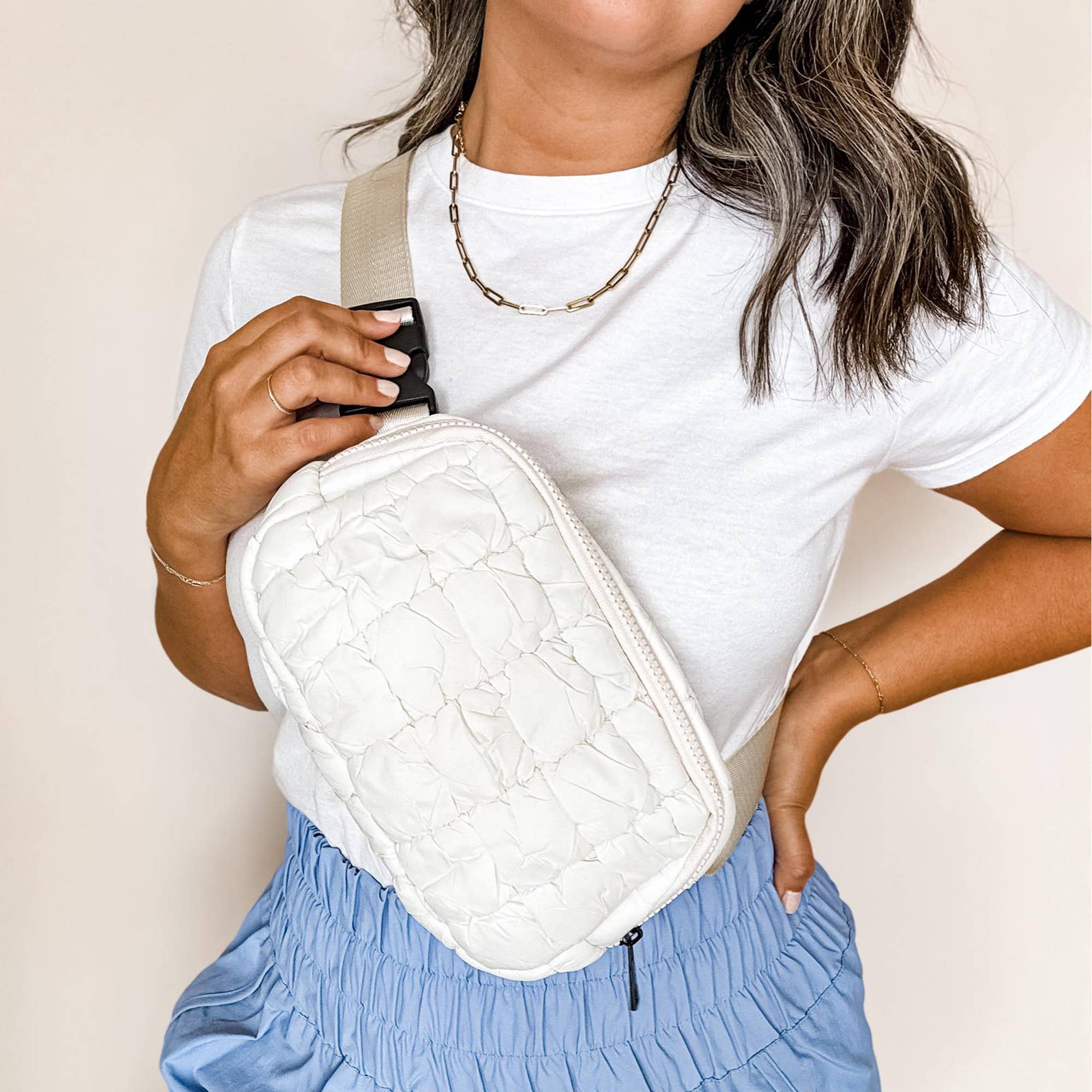 Puffy Cream Belt Bag