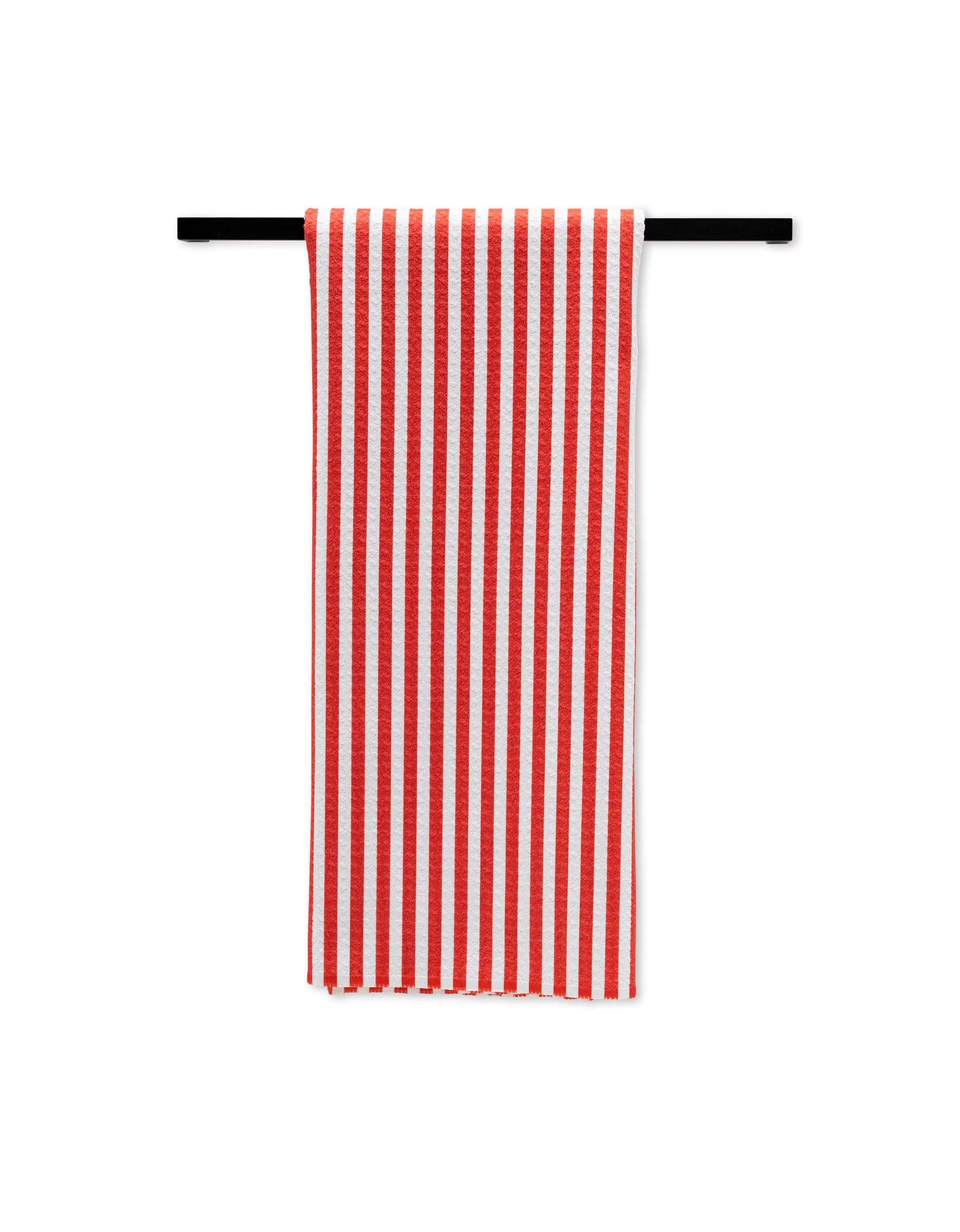 Geometry Red Stripe Tea Towel