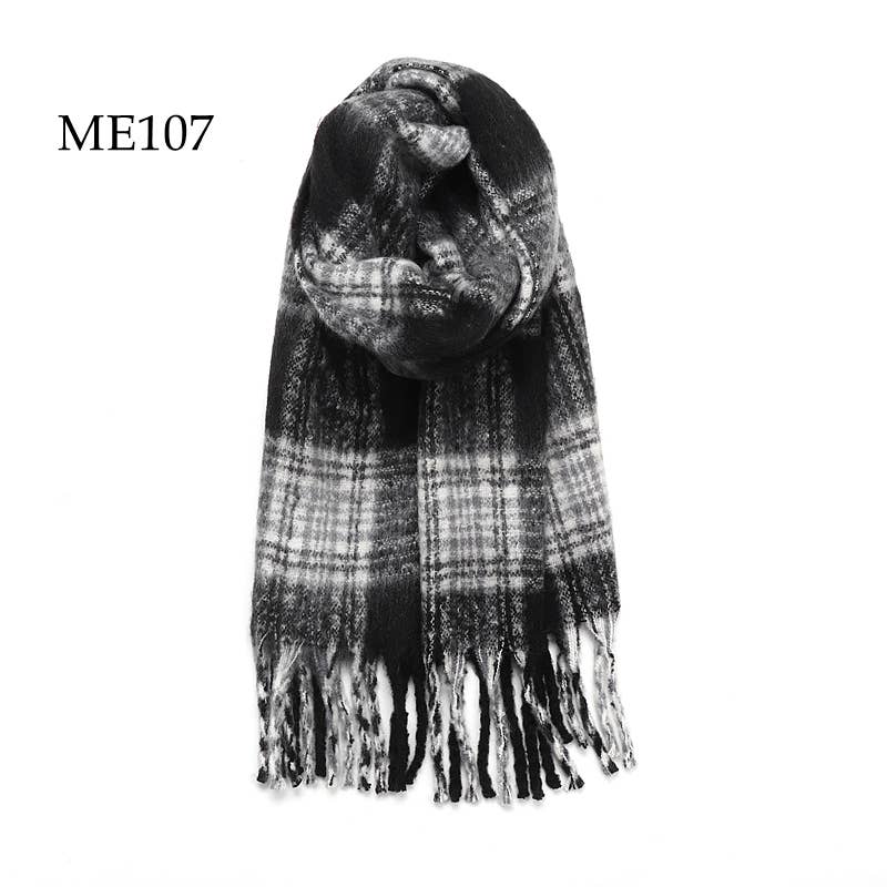 Pink Plaid Blanket Scarf