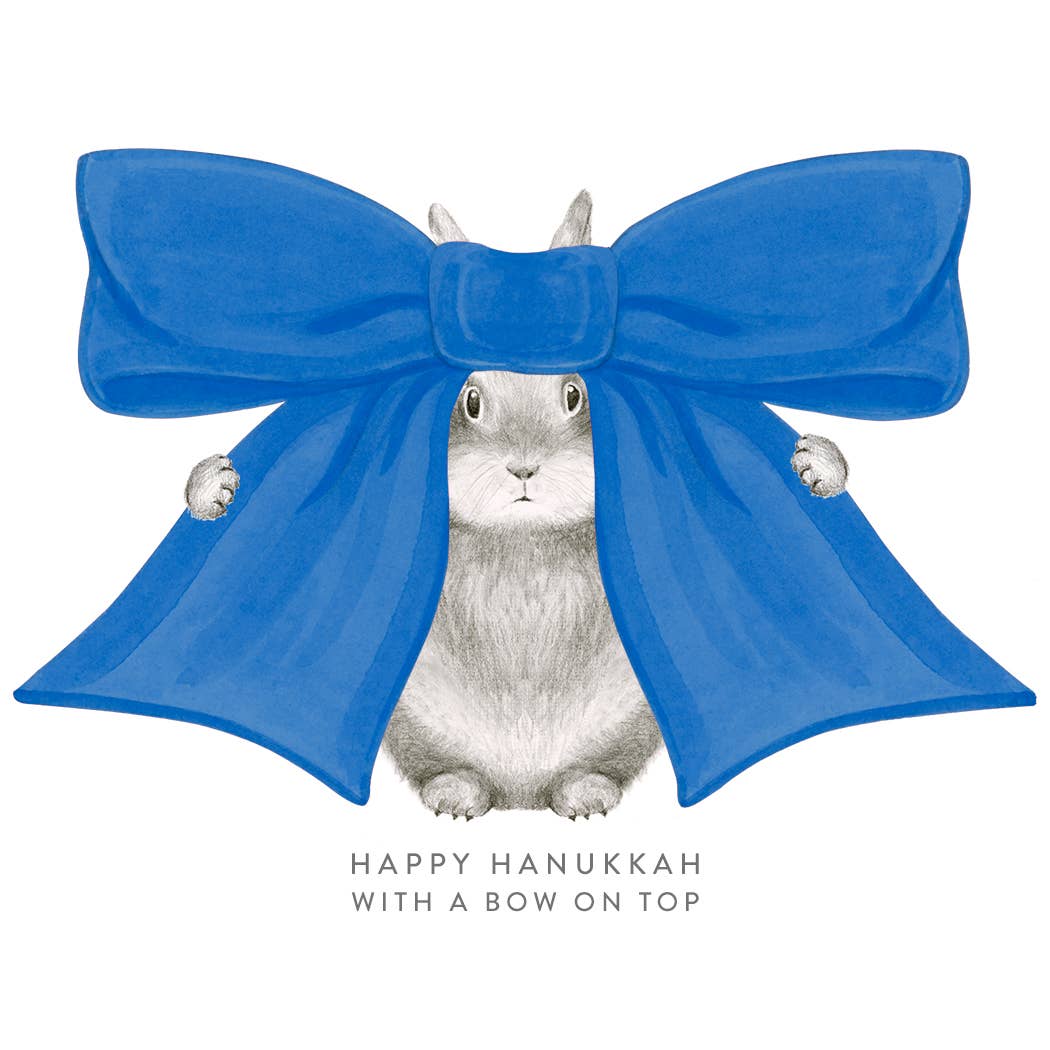 Happy Hanukkah with a Bow on Top Card