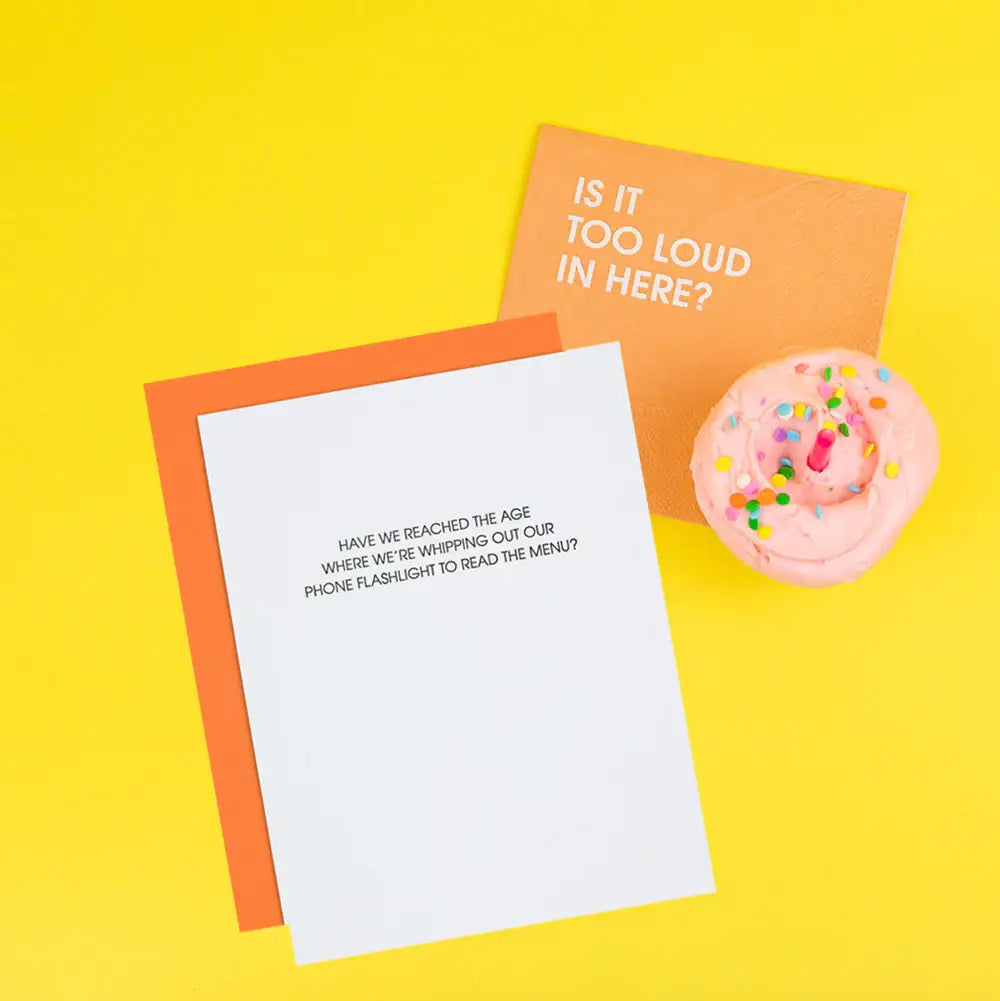 Years Old: Read Menu With Phone Flashlight - Funny Birthday Card