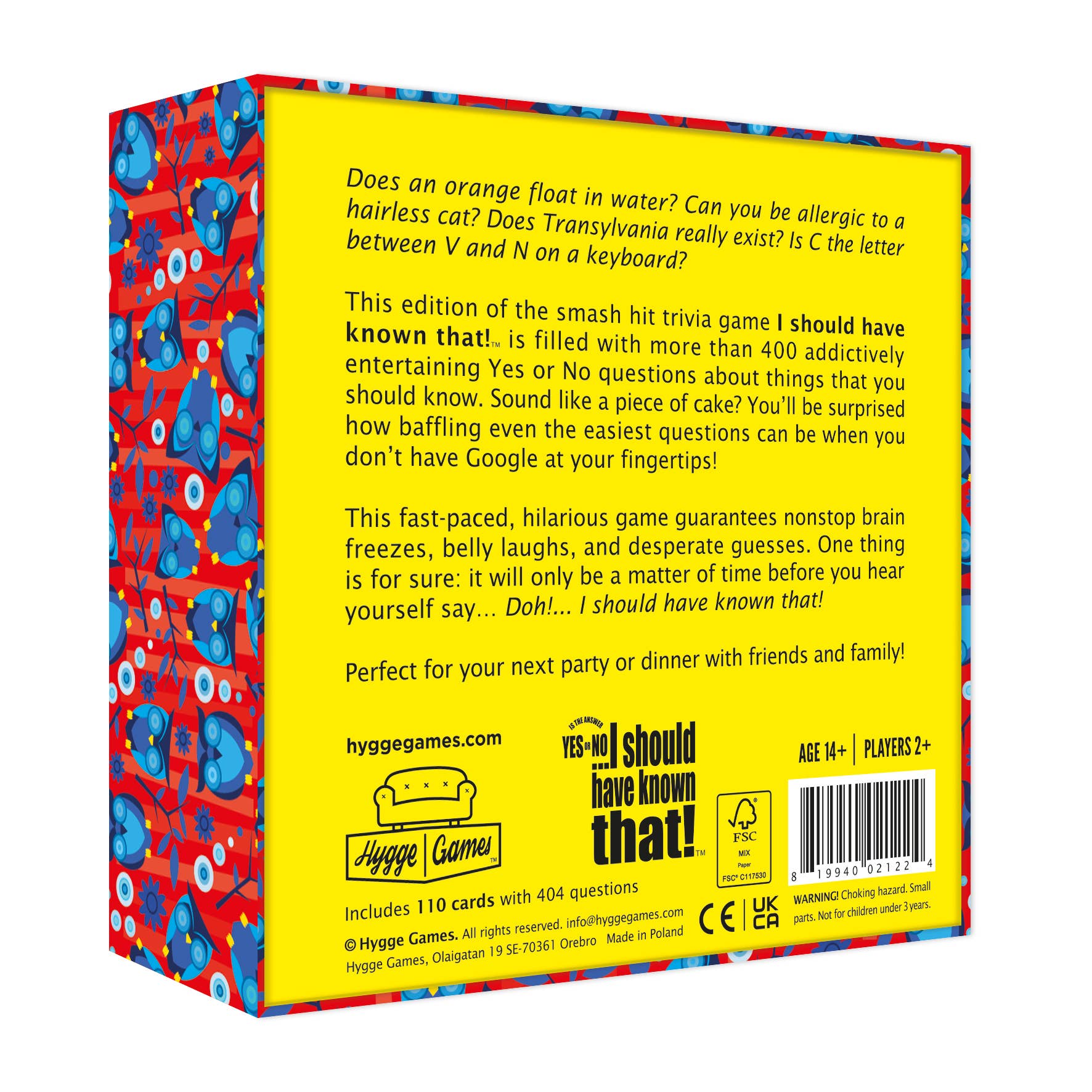 I Should Have Known That! - Yes Or No Edition Card Game