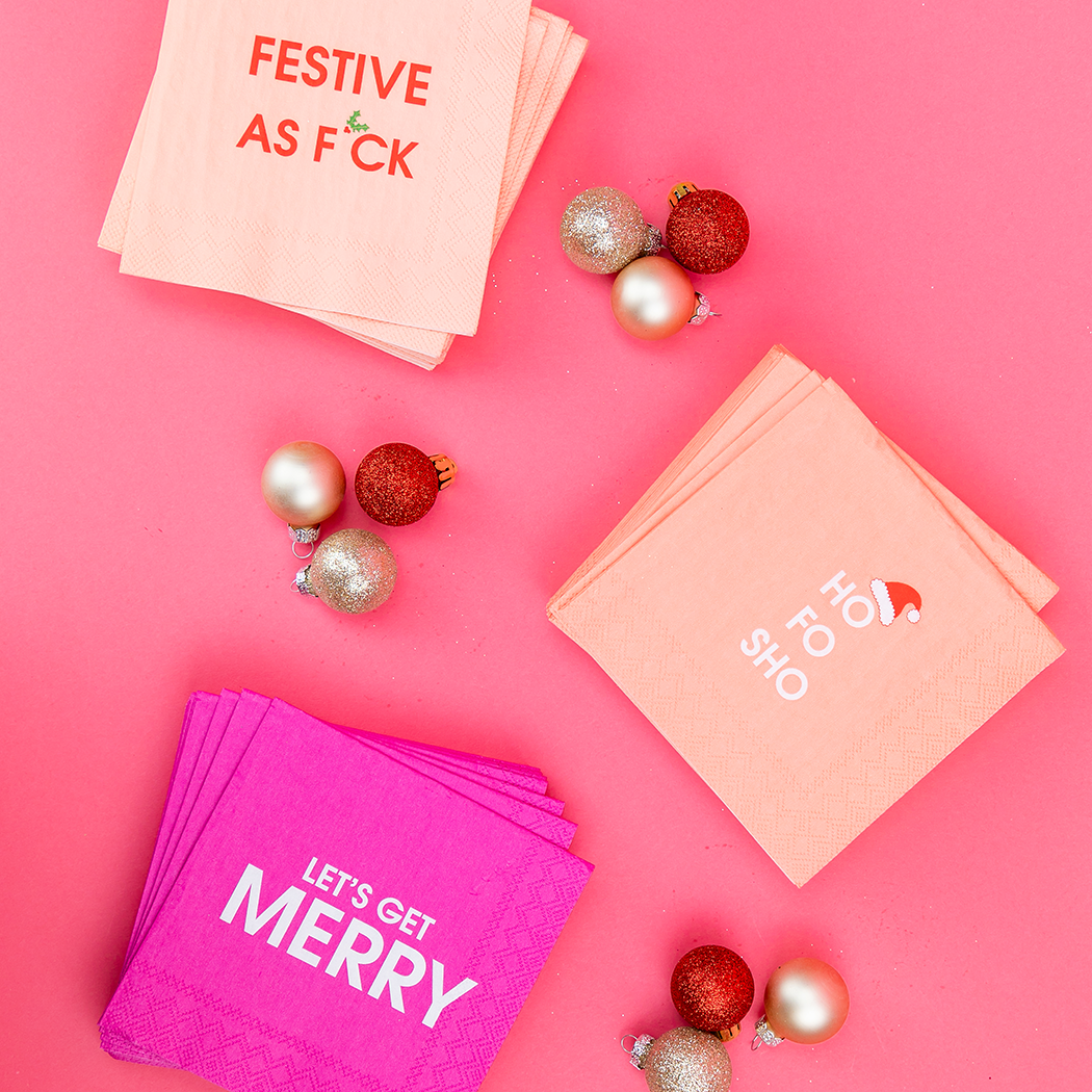 Festive As F*ck Holiday Cocktail Napkins