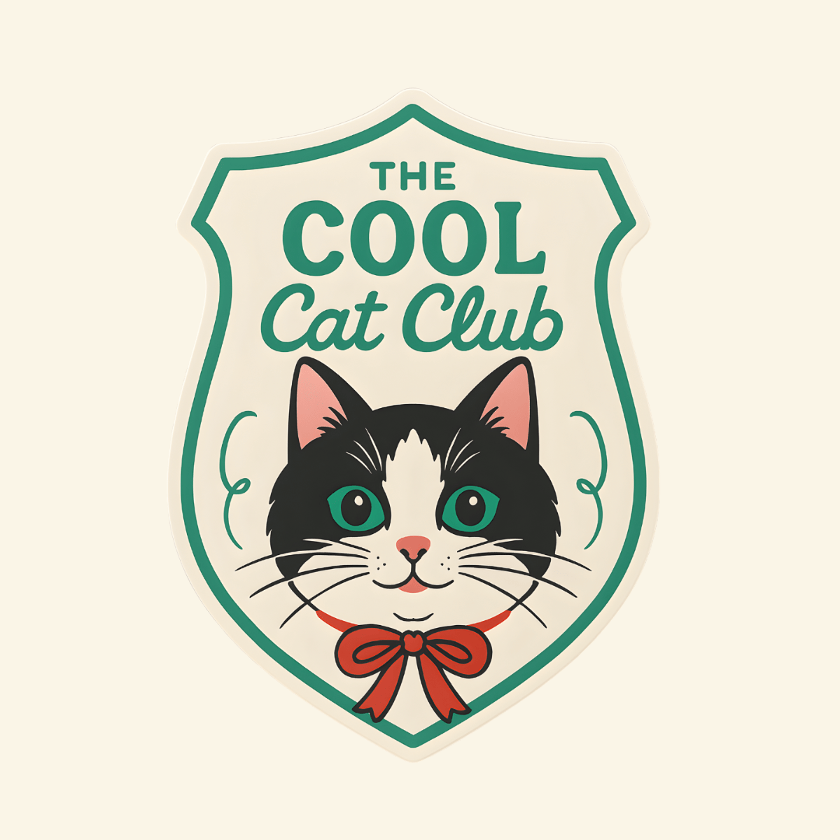 Cool Cat Club Sticker – Retro Cat Vinyl Sticker 