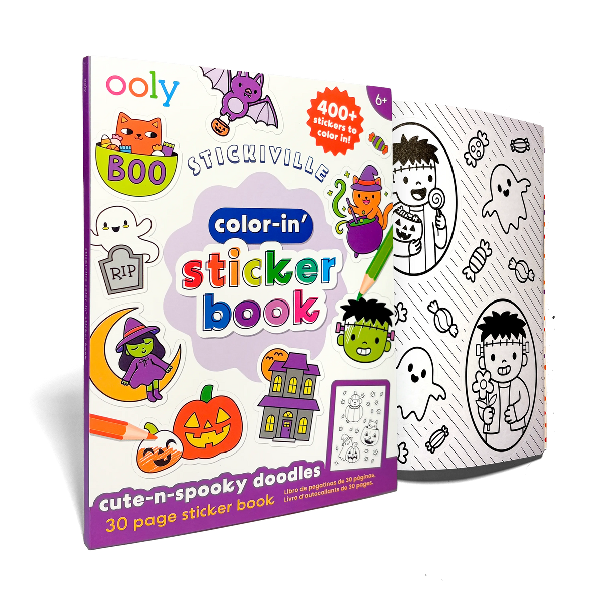 Stickiville Color-in' Sticker Book - Cute n Spooky Doodles - 30 Sheets