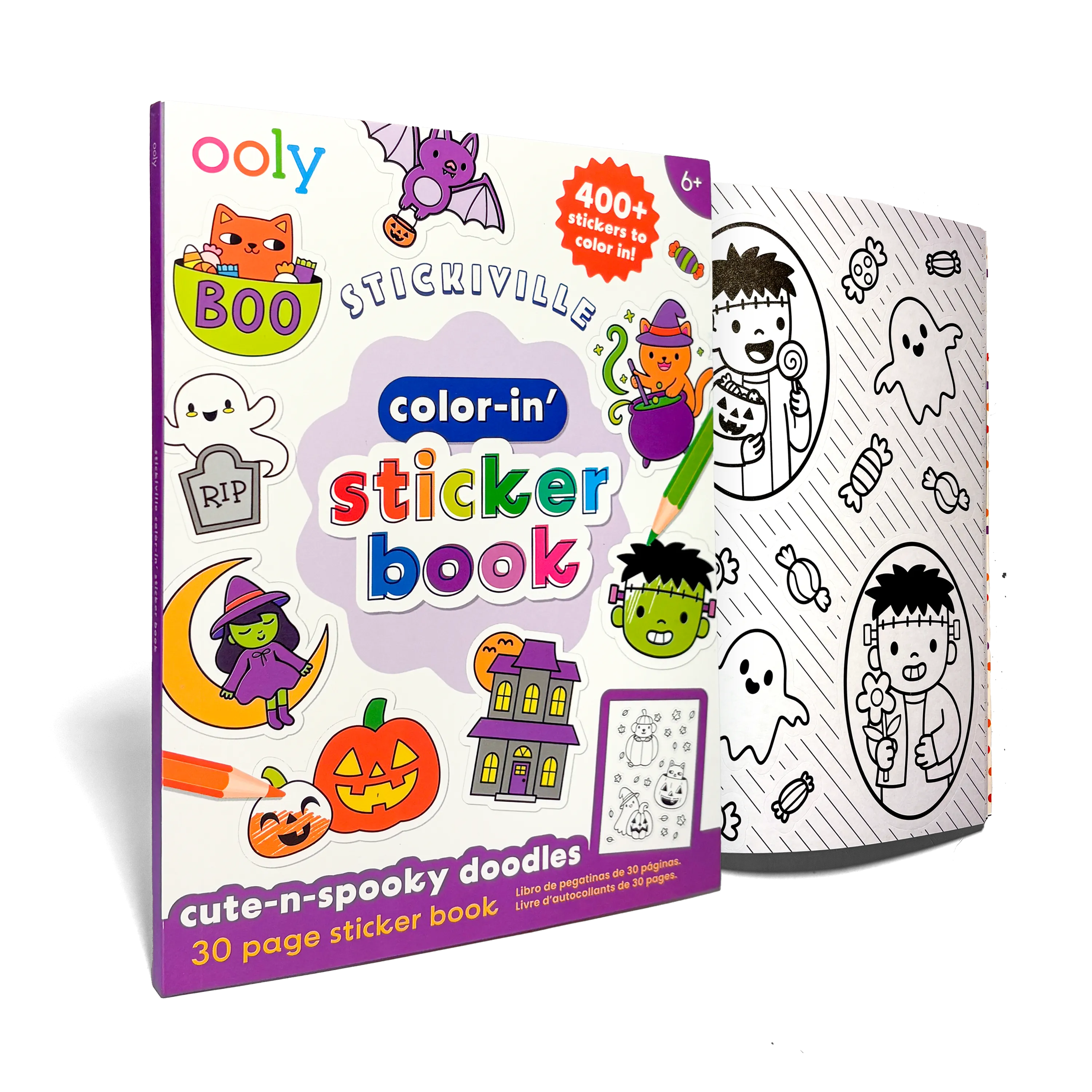 Stickiville Color-in' Sticker Book - Cute n Spooky Doodles - 30 Sheets