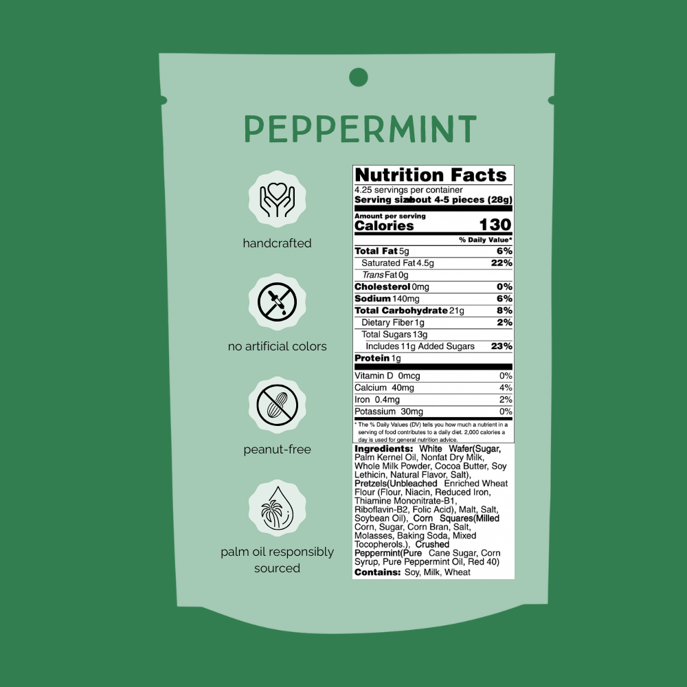 Holiday Peppermint Chunk Nibbles 4.25oz Pouch