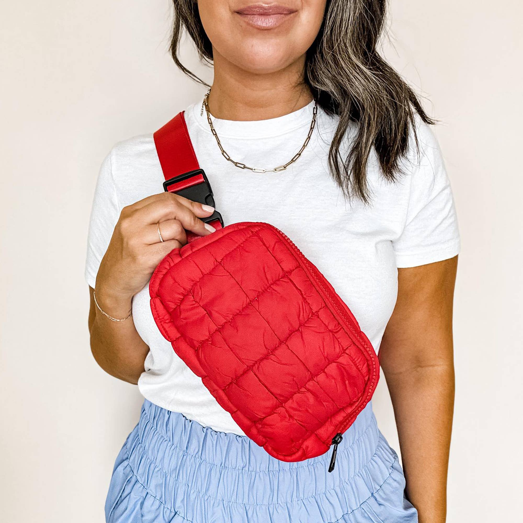 Puffy Red Belt Bag