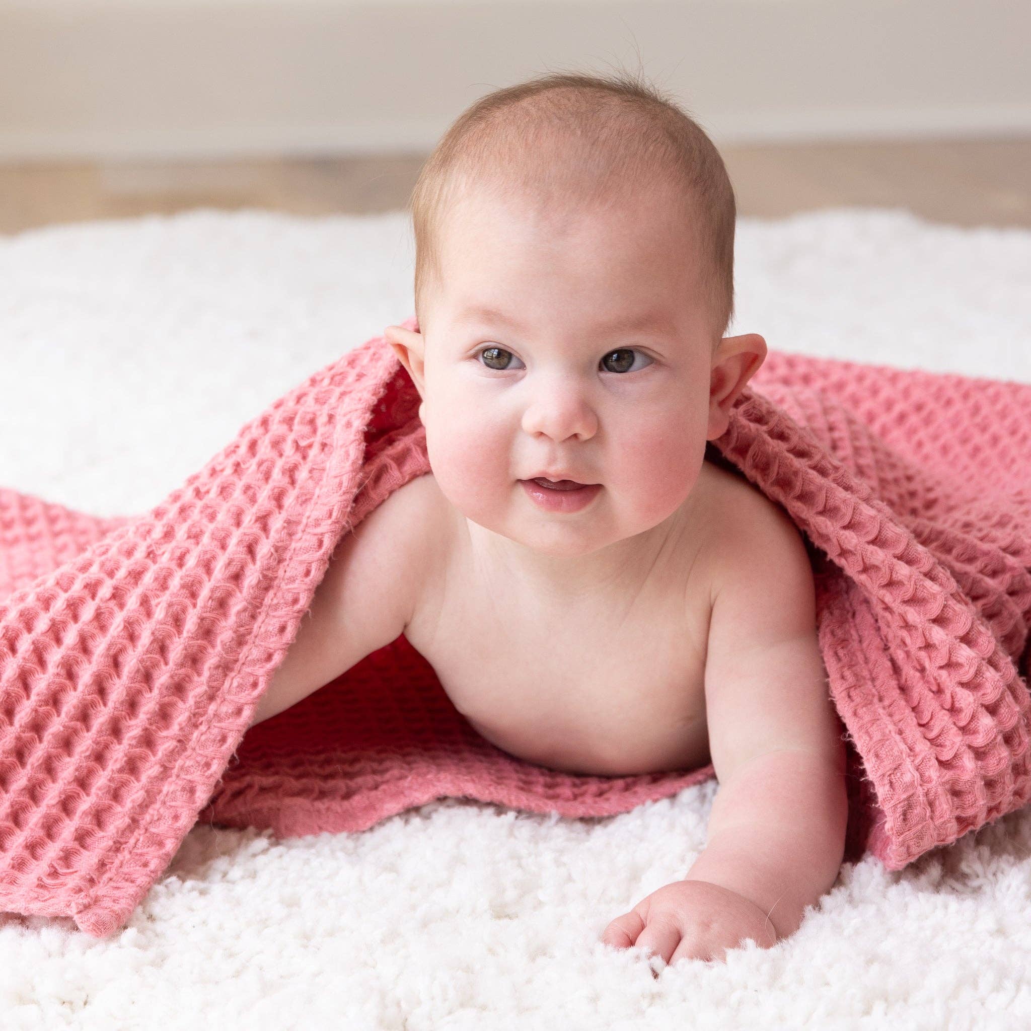 Waffle Baby Blanket Watermelon - Pink