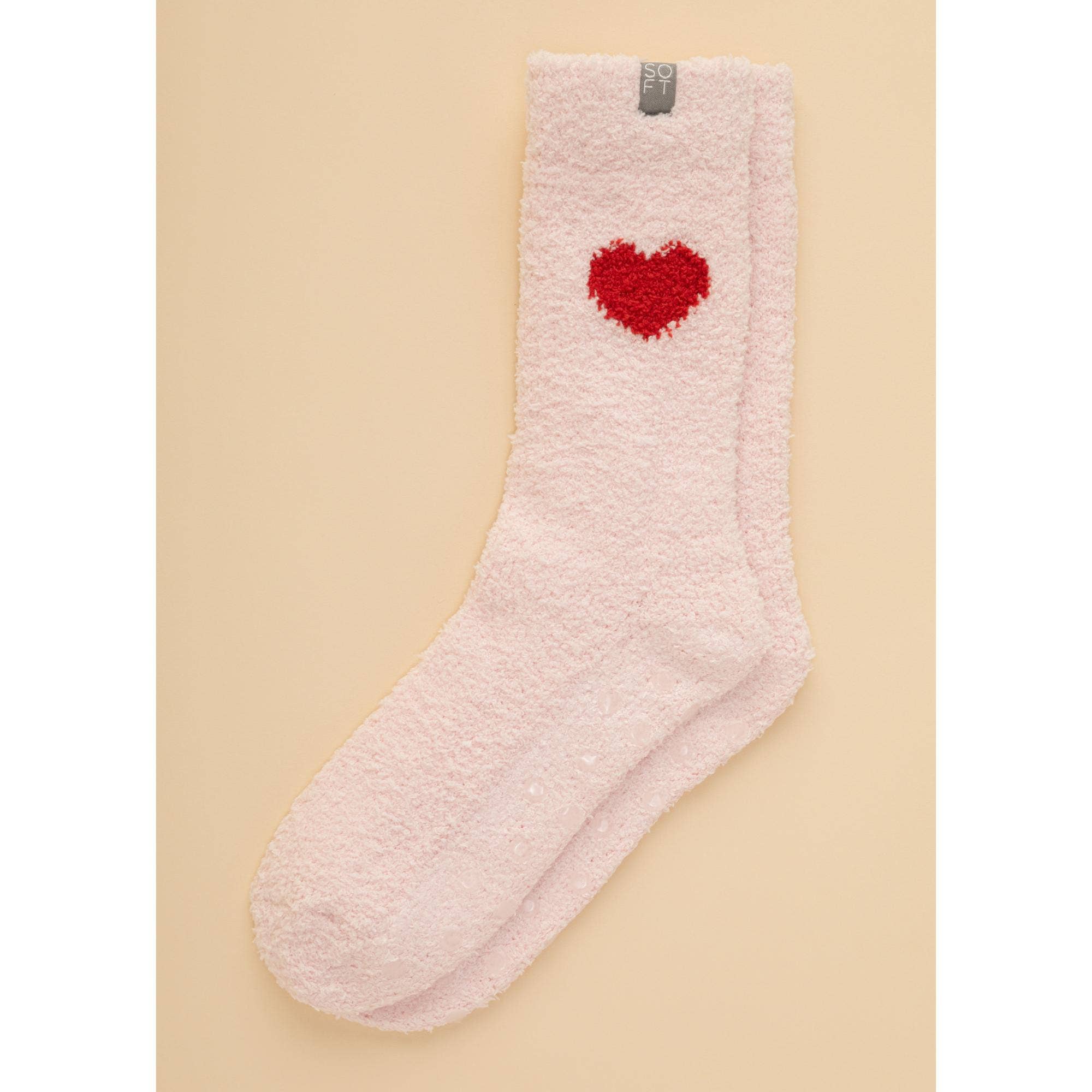 Cozy Marshmallow Crew Socks with Grippers for Women