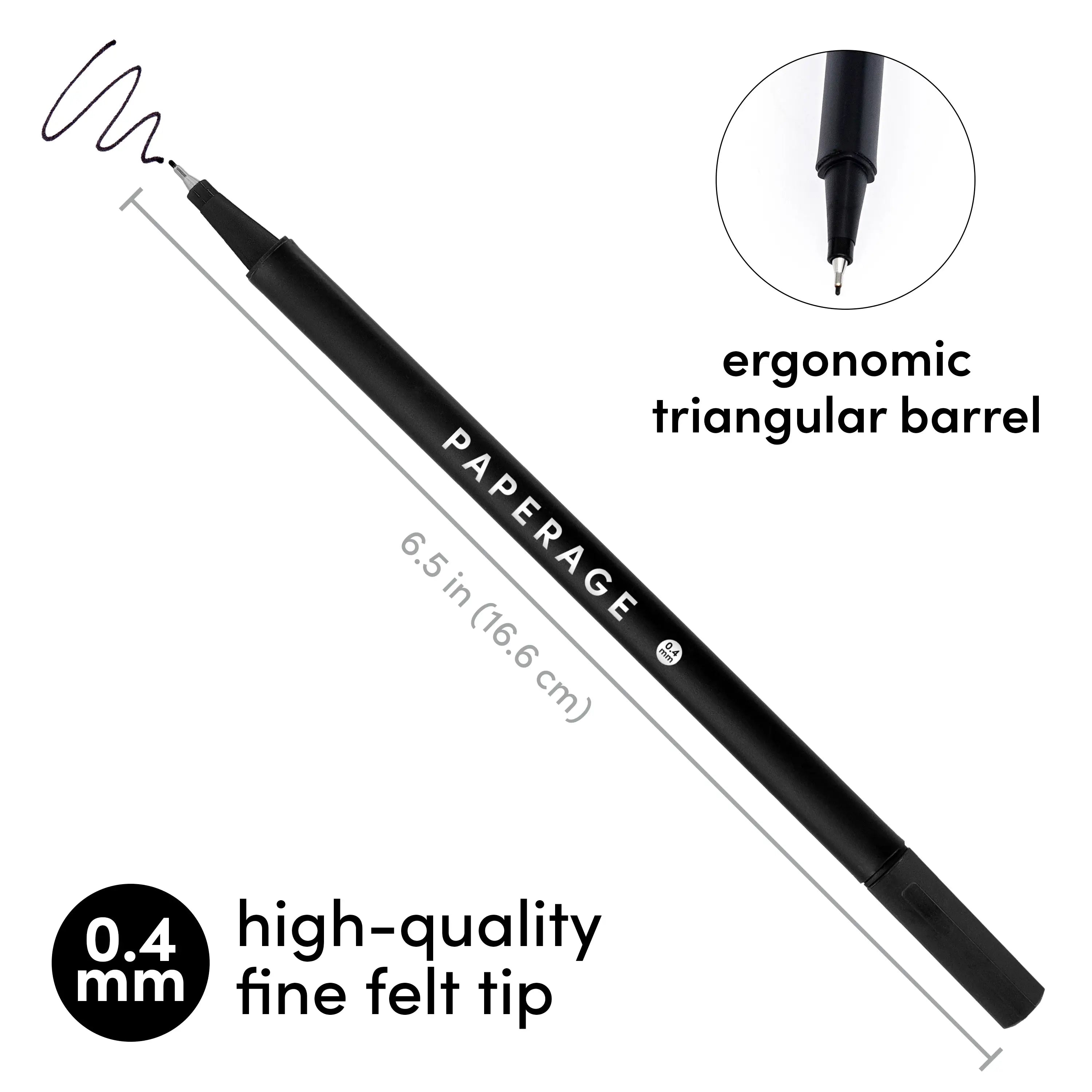 12 Pack Felt Tip Fine Line Marker Pens With Case: Bright