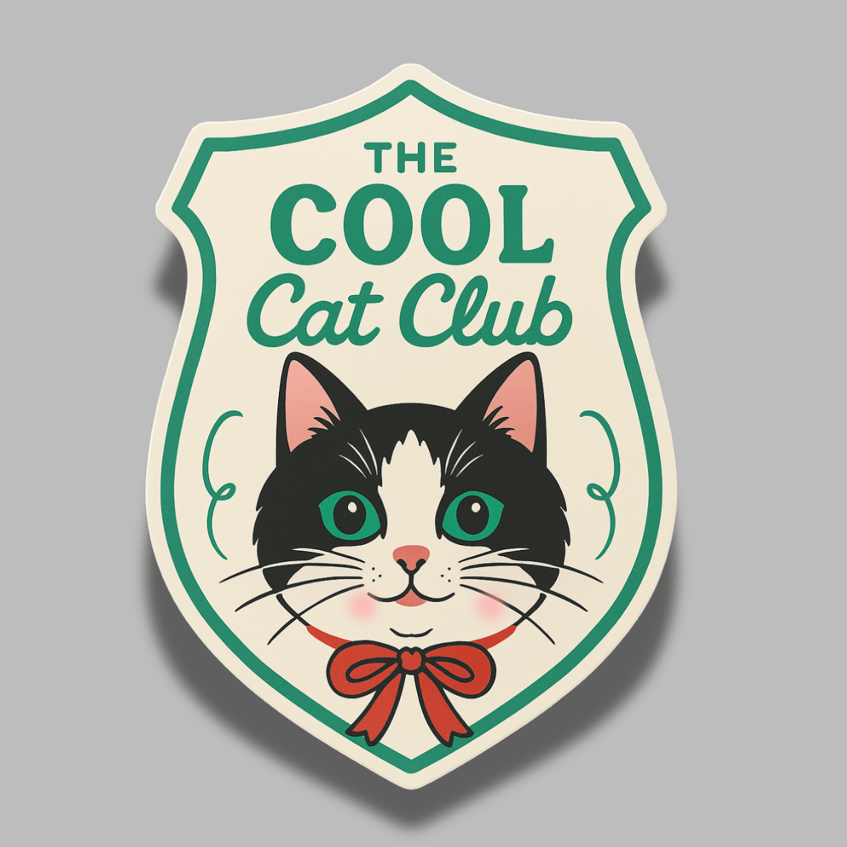 Cool Cat Club Sticker – Retro Cat Vinyl Sticker 