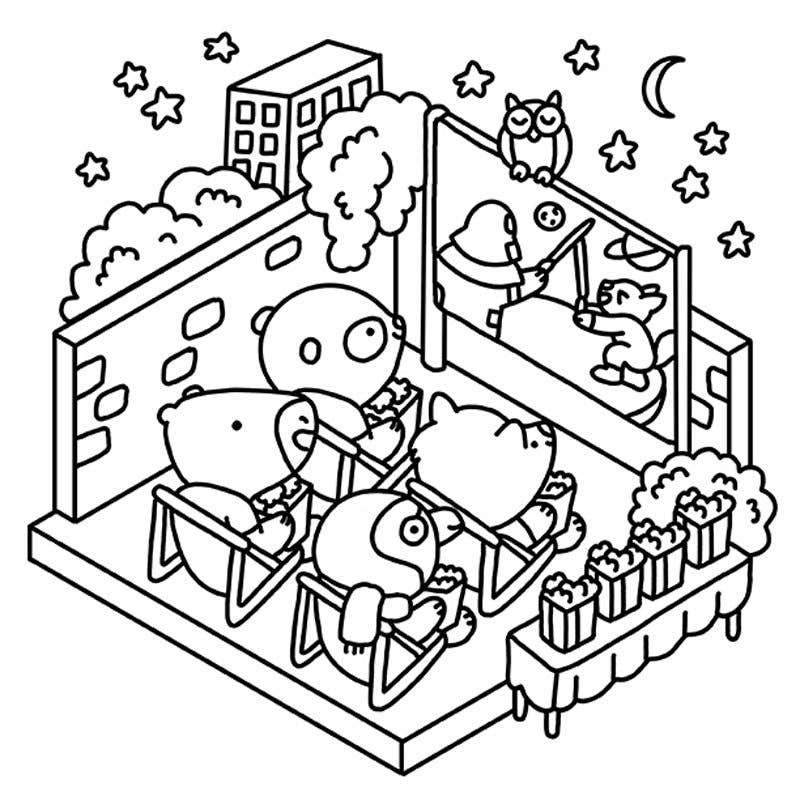 Summer Scenes: A Cozy Coloring Book (NEW!)