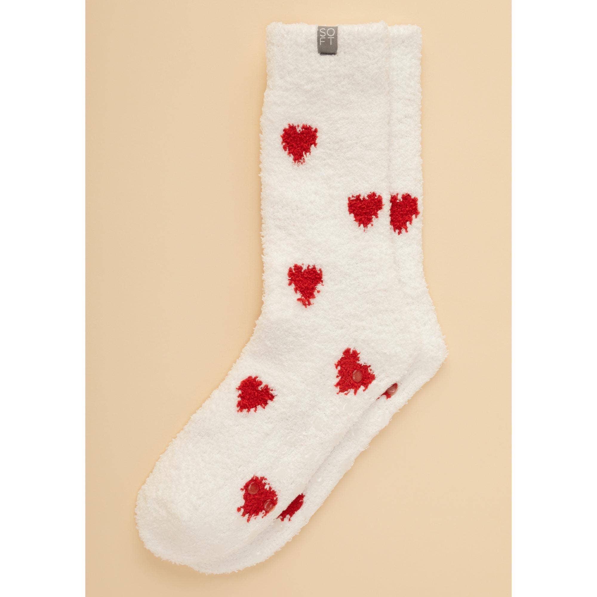 Cozy Marshmallow Crew Socks with Grippers for Women