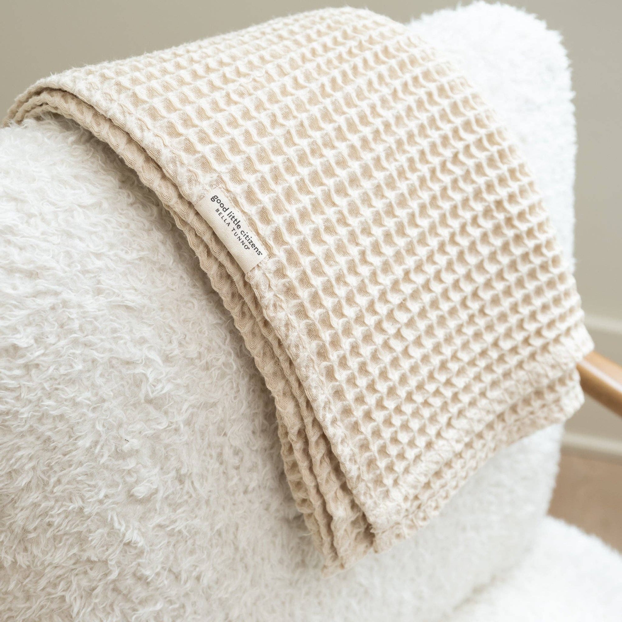 Waffle Baby Blanket Linen - Cream