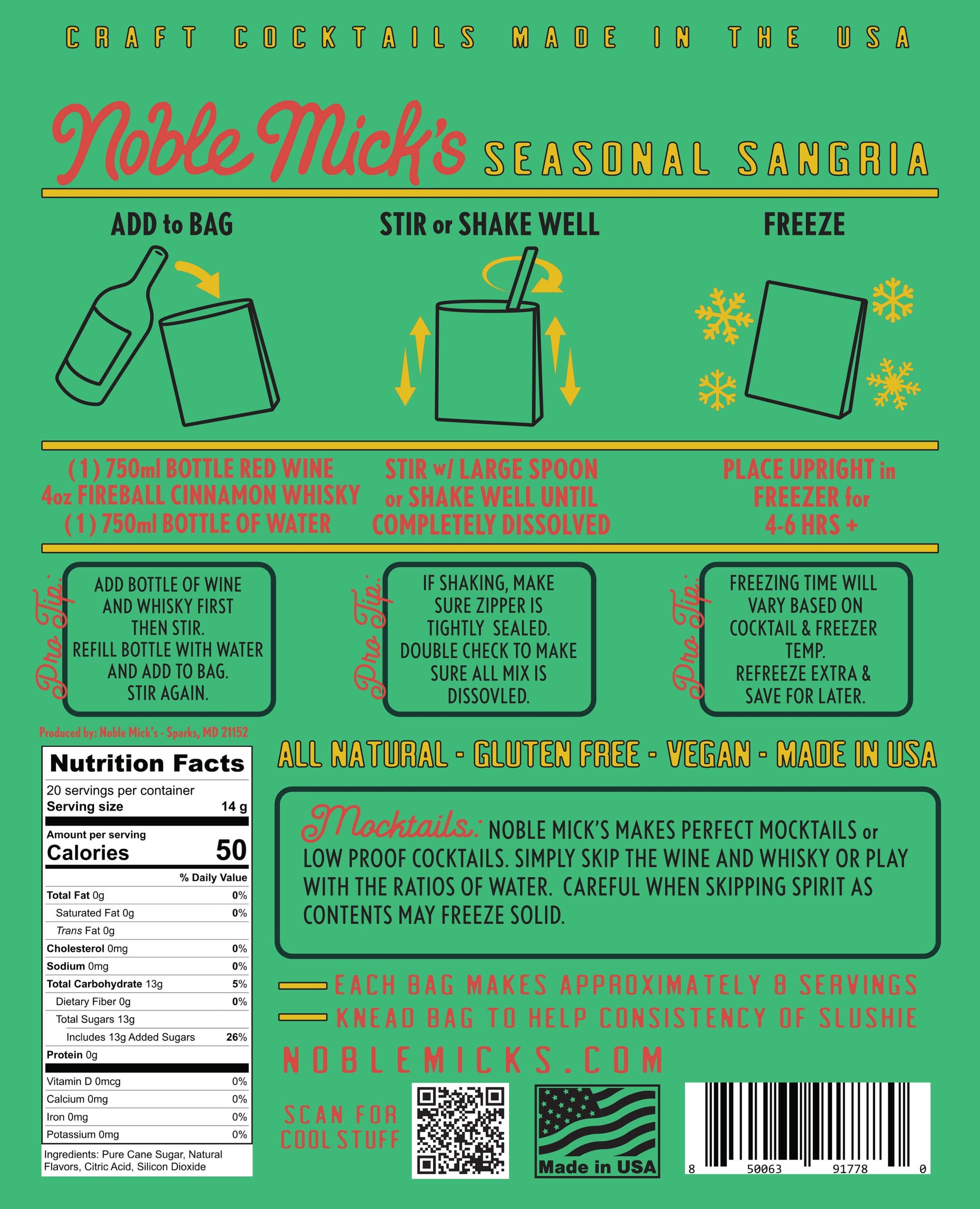 Seasonal Sangria Frozen Cocktail Mixer